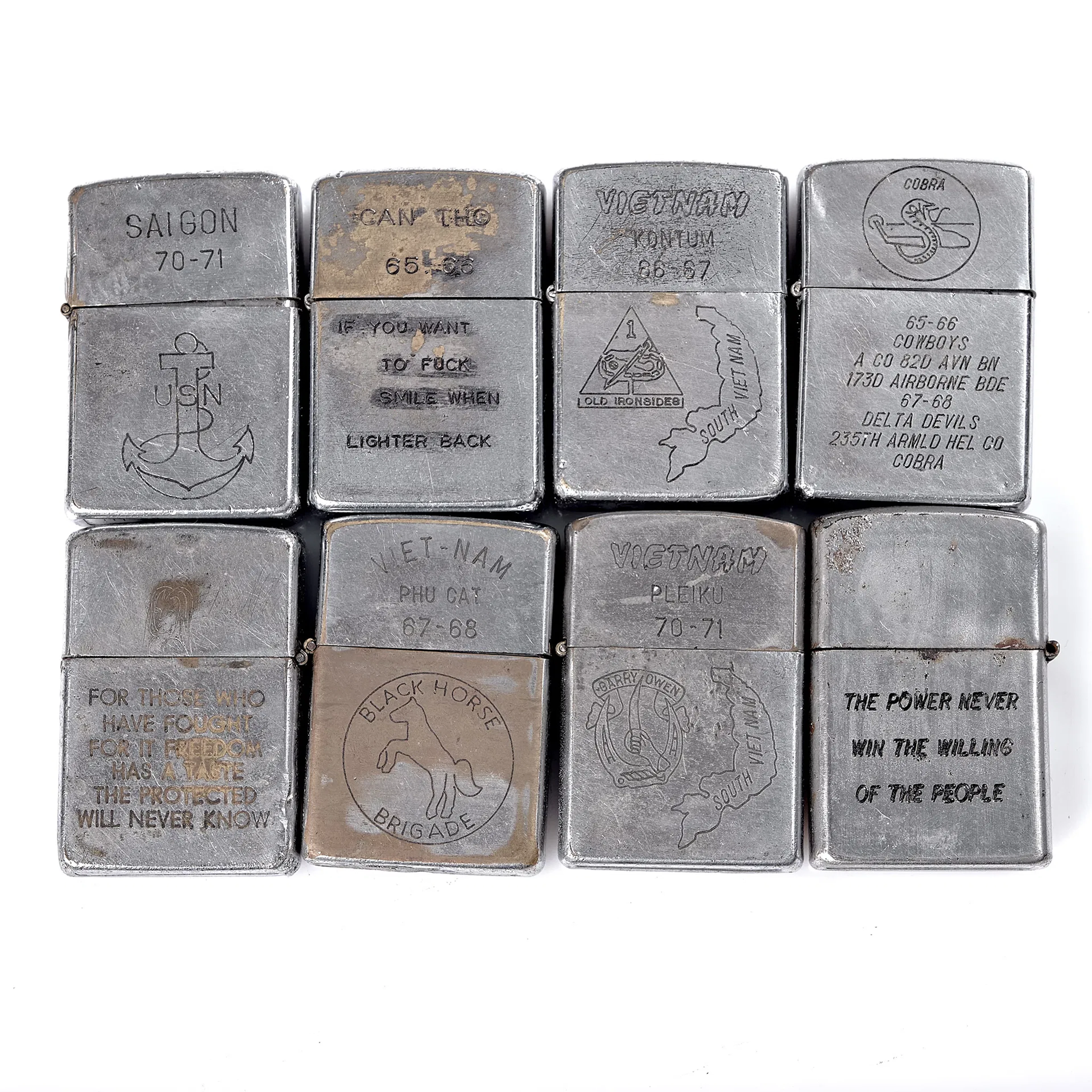 PARTI TÄNDARE. 7 Zippo och 1 Penguin. Vitenam. 1960-70-tal.