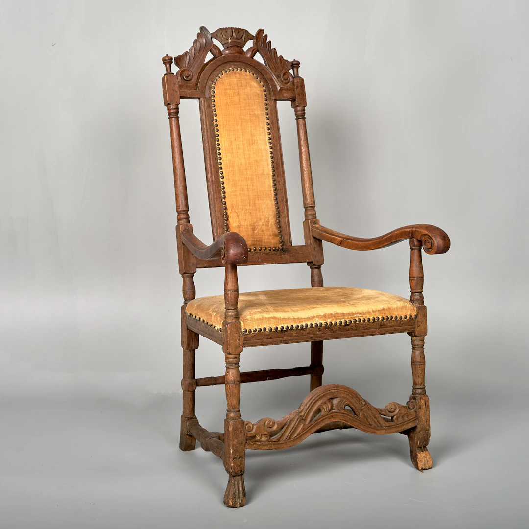 KARMSTOL. Ek. Barock. 1700-tal.