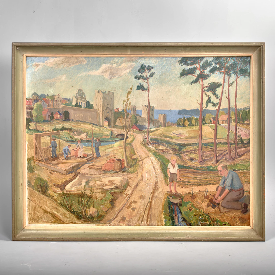 GIDEON ISAKSSON. (1911-1980). Olja på pannå. Nordergravar, Visby.