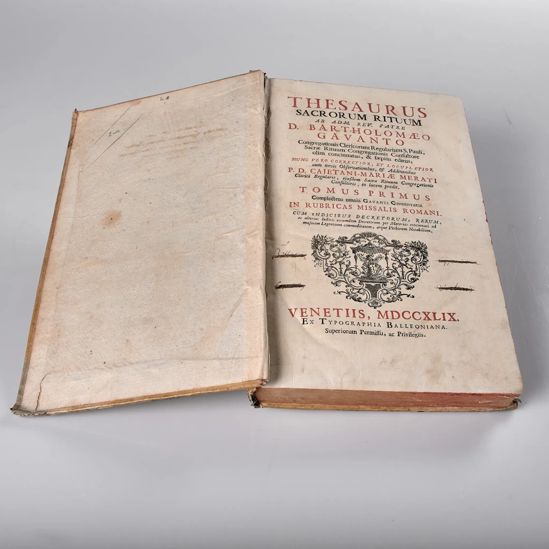 BARTOLOMEO GAVANTO. Thesaurus Sacrorum Rituum. Volym 1. 1749.
