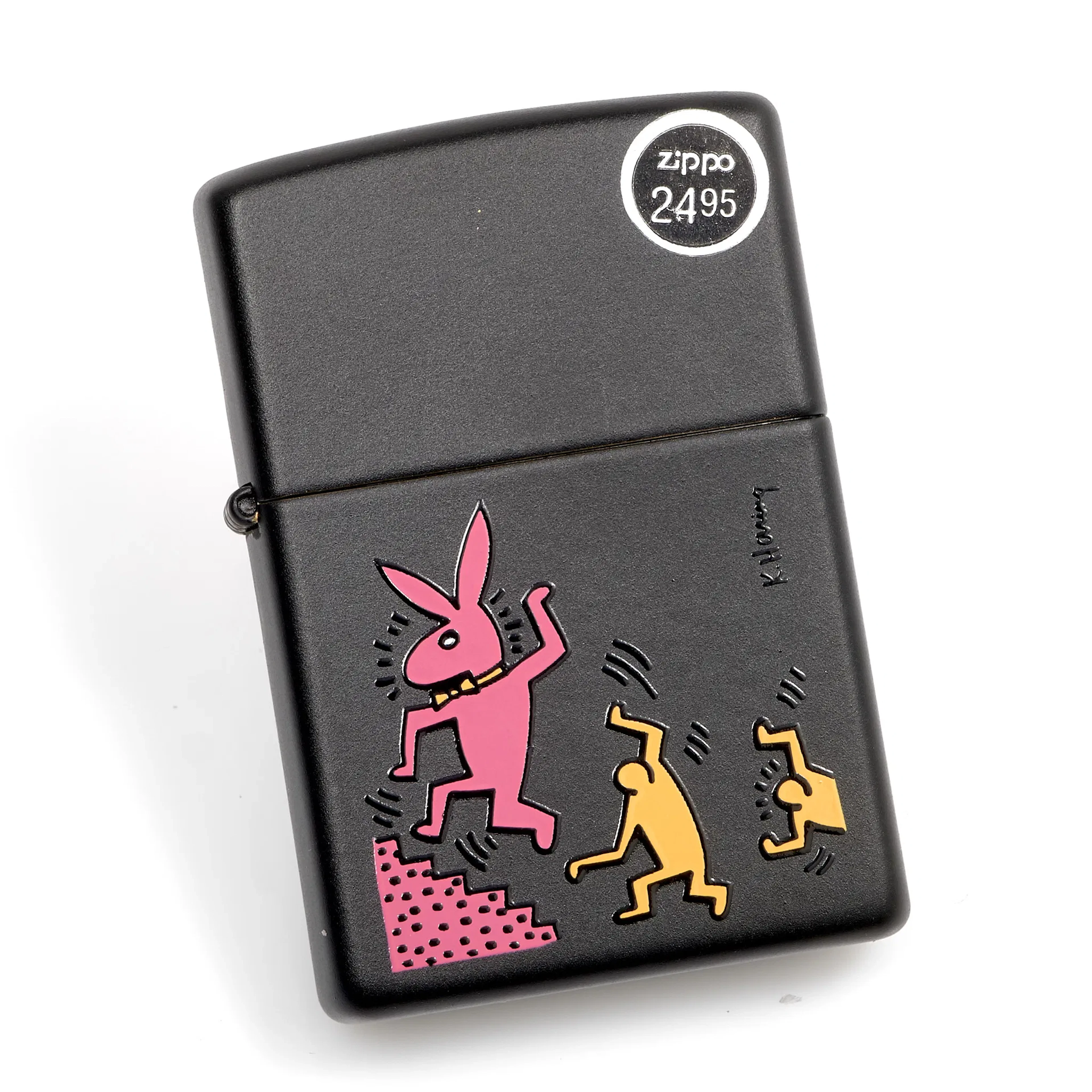 TÄNDARE ZIPPO. Keith Haring. Playboy. Bunny on Move. Pop Collection. 1999.