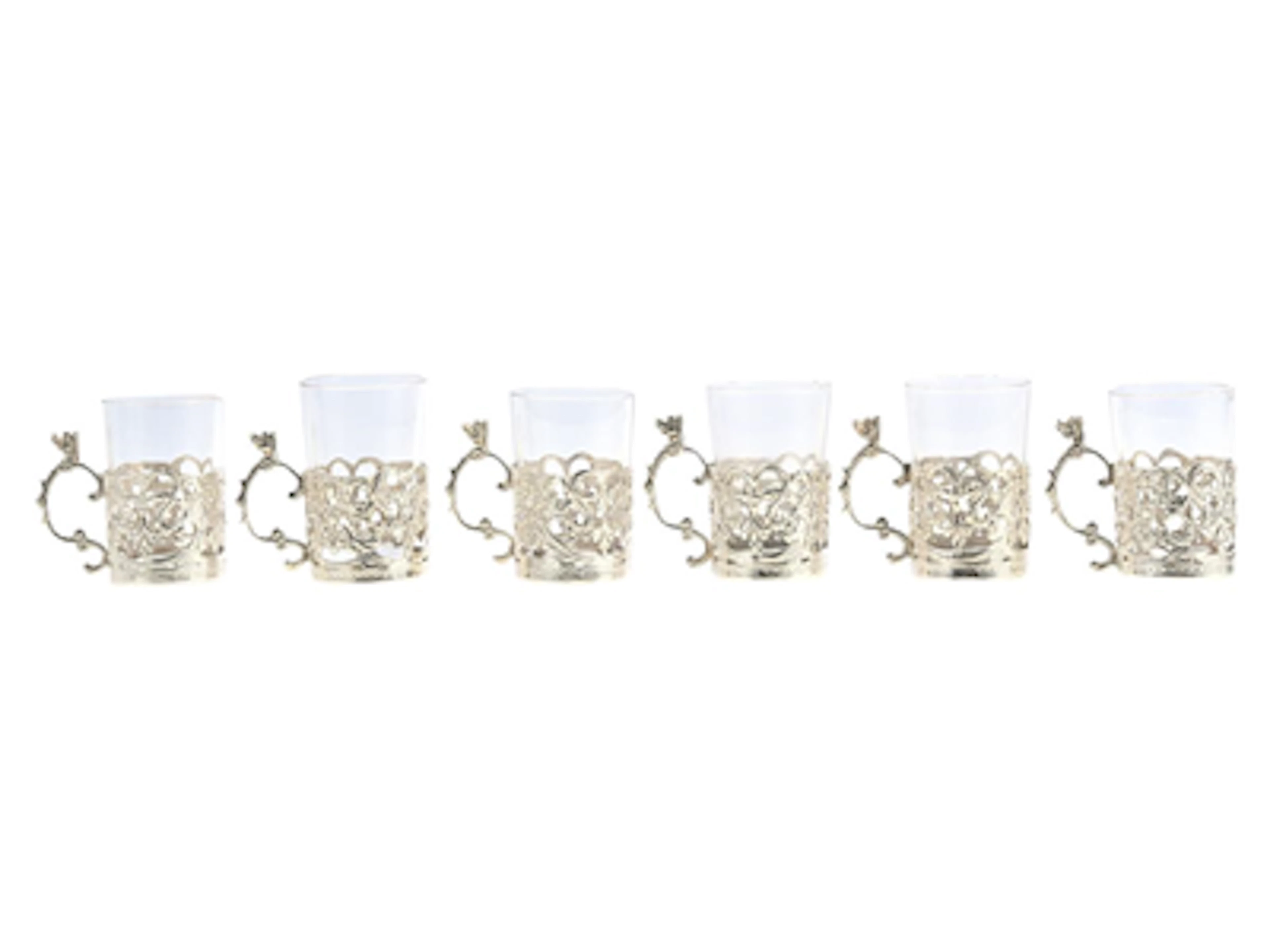 6 SHOTGLAS, sterlingsilver