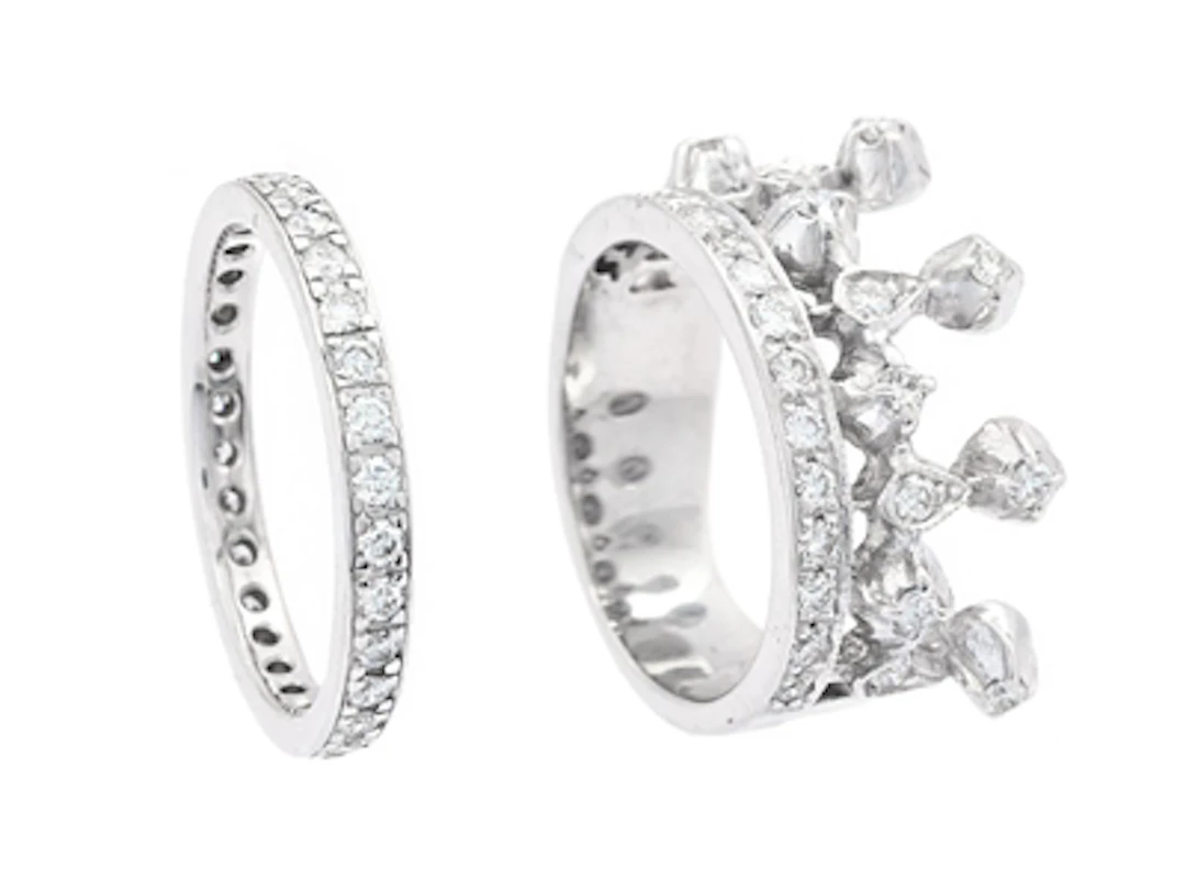 2 RINGAR, 18K vitguld