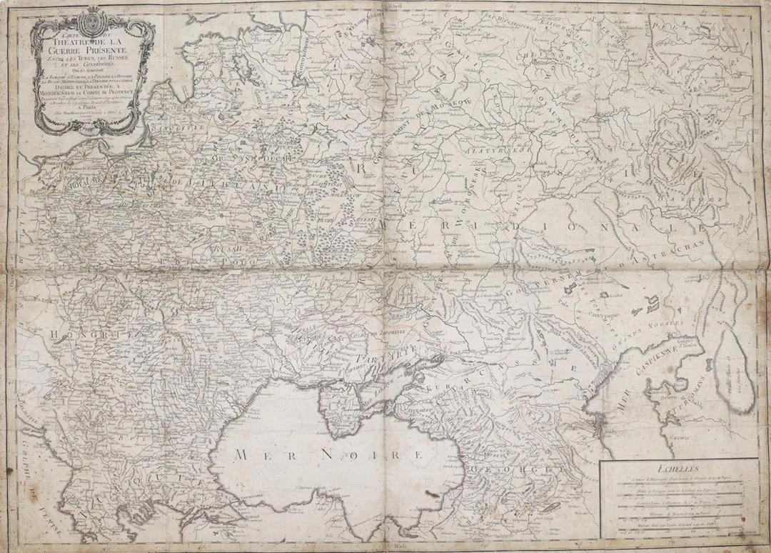 Schwarzes Meer. Carte Du Théatre De La Guerre Présente Entre Les Turcs