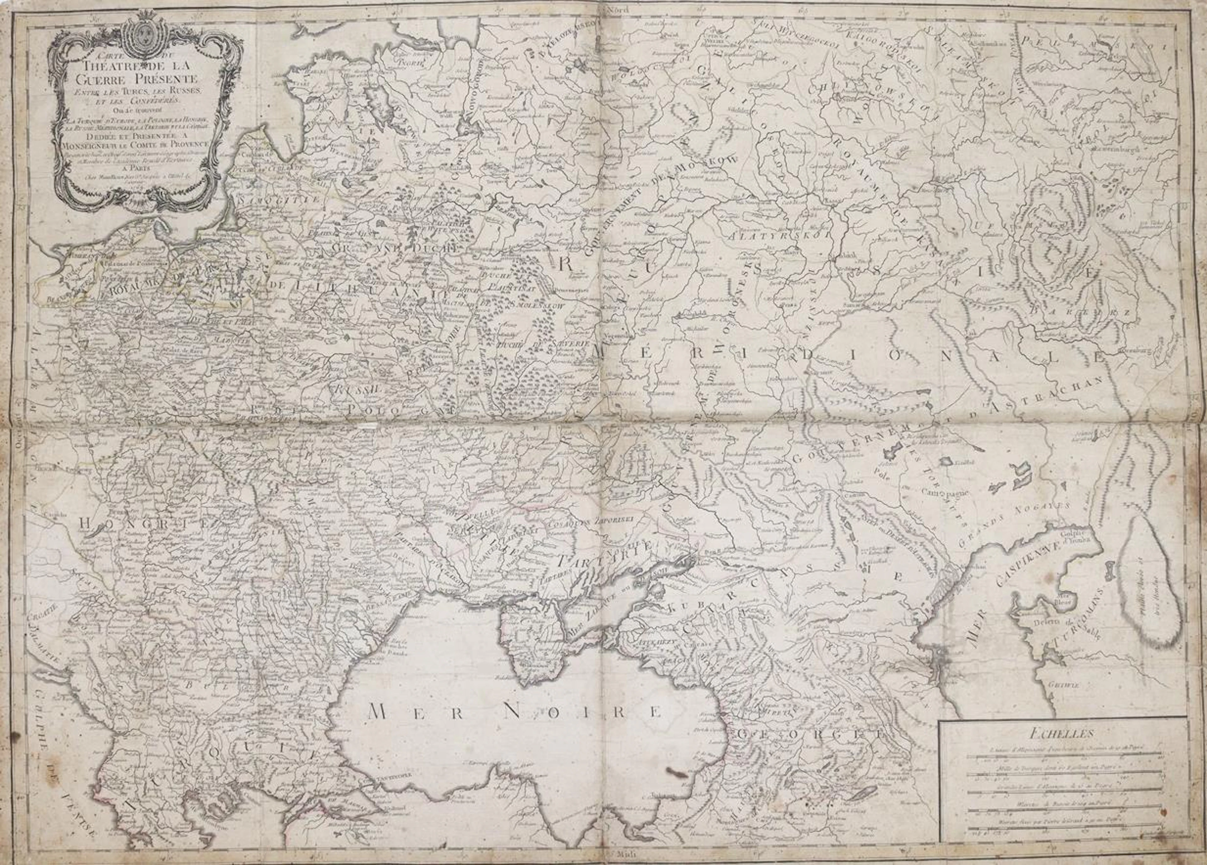 Schwarzes Meer. Carte Du Théatre De La Guerre Présente Entre Les Turcs