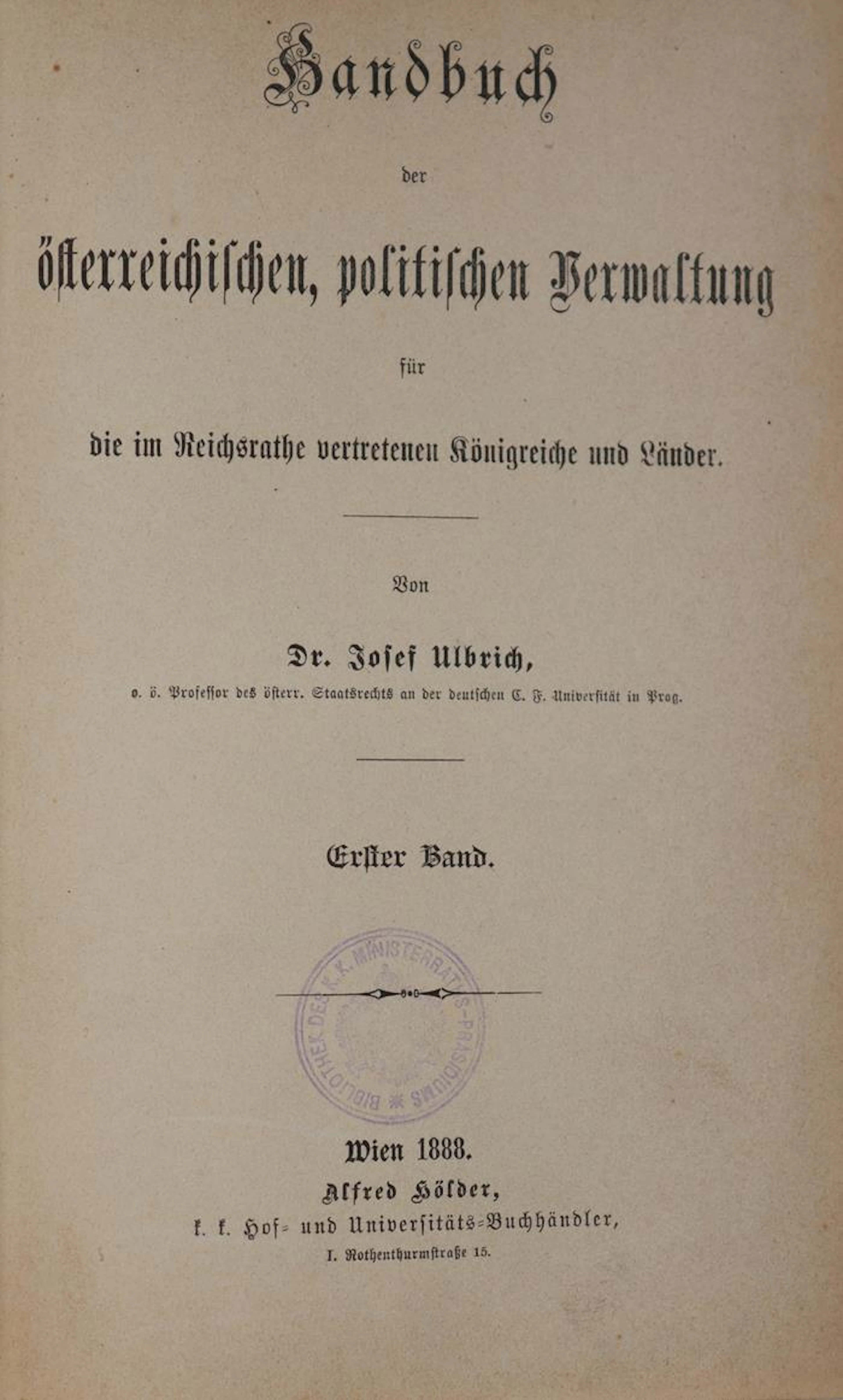 Ulbrich,J. Handbuch der österreichischen