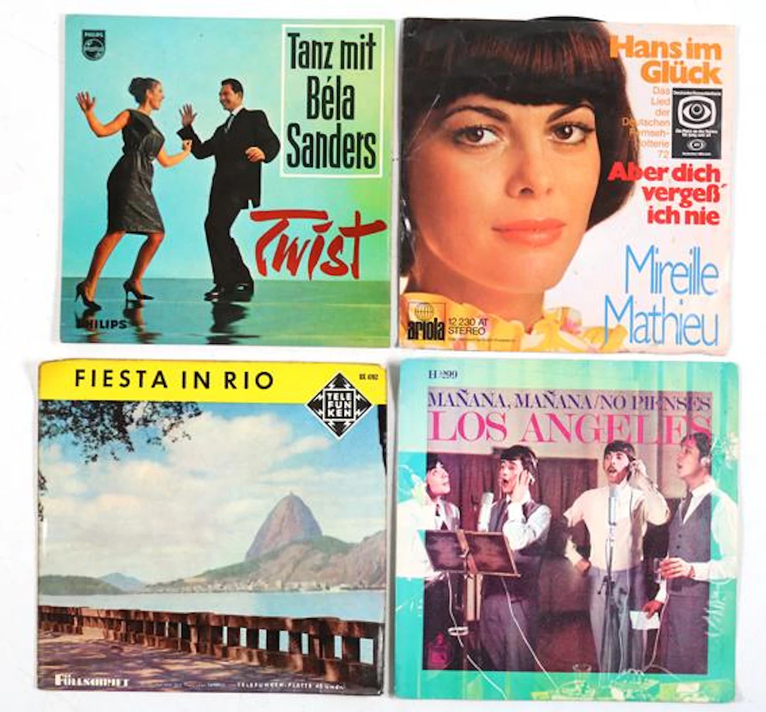 Schallplatten-Sammlung. Dabei