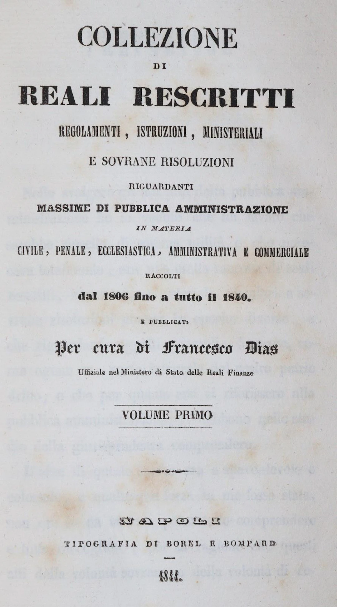 Dias,F. Collezione di Reali Rescritti