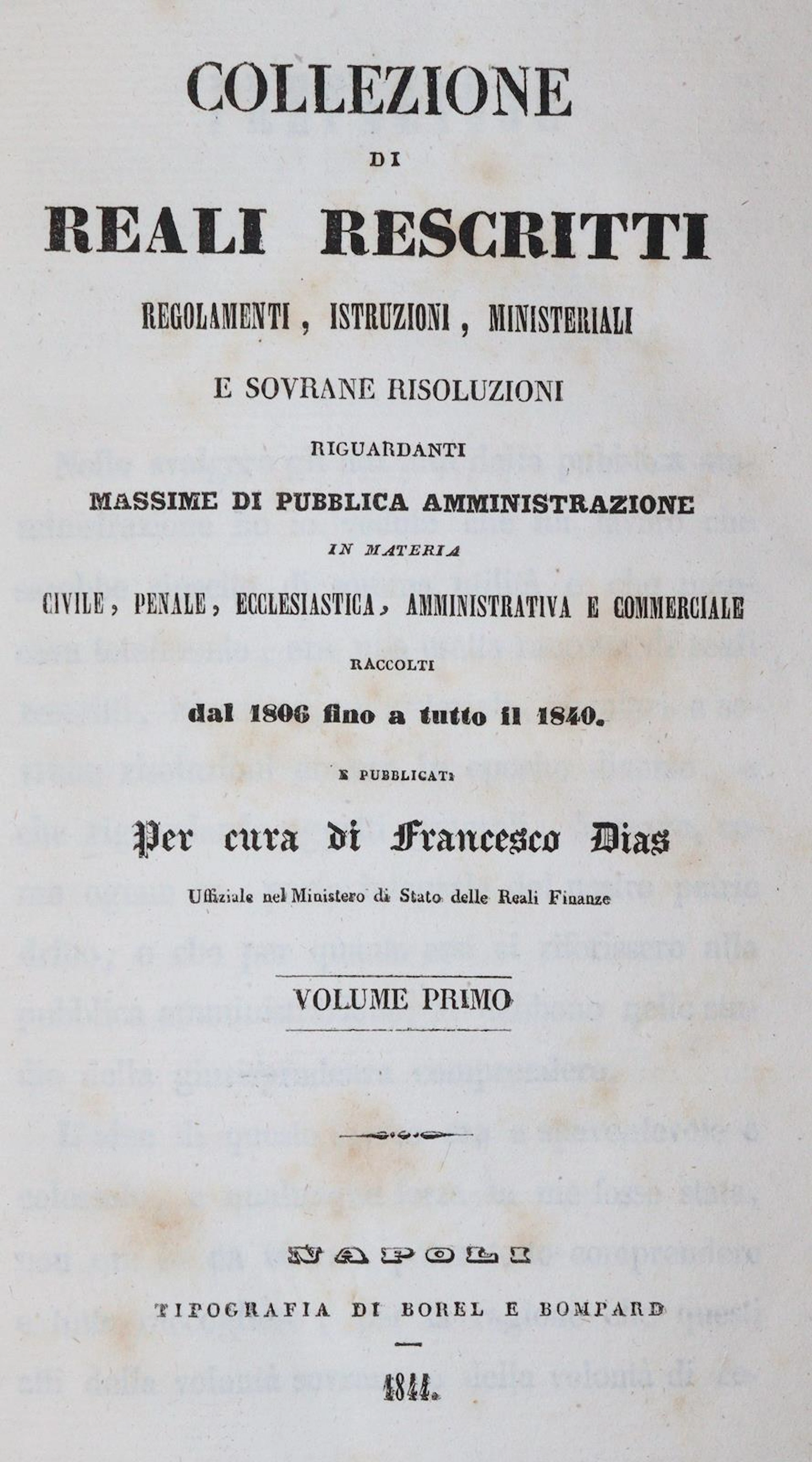 Dias,F. Collezione di Reali Rescritti