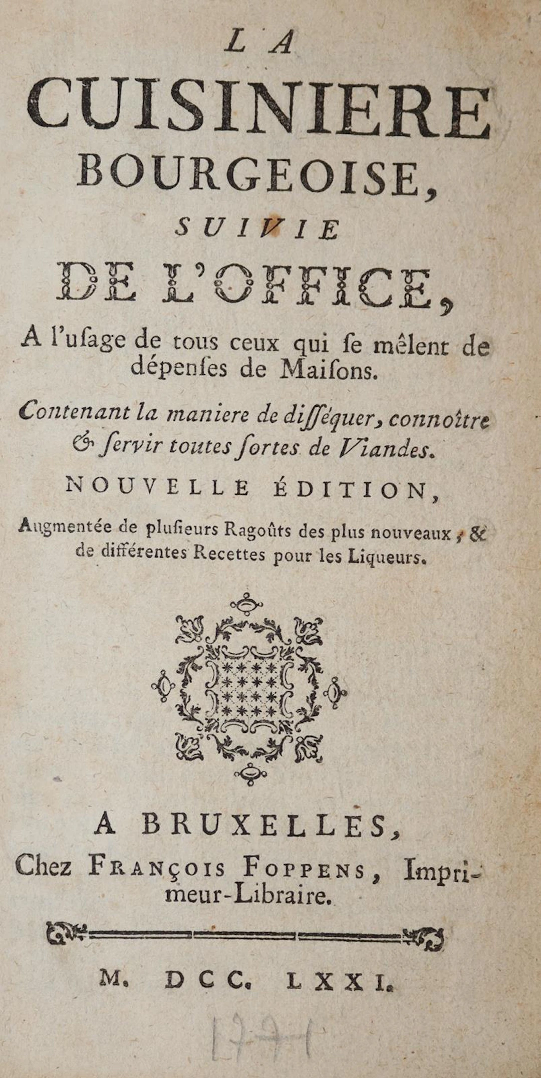 (Menon). La Cuisiniere bourgeoise