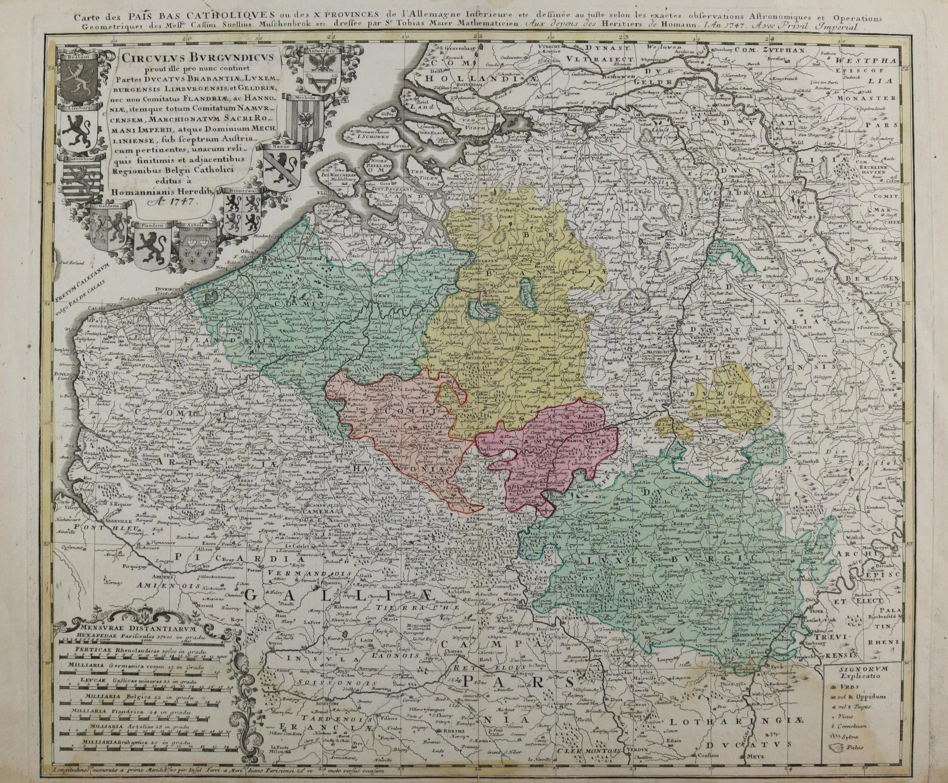 Benelux. Carte des Pays Catholiques ou des X Provinces de L'Allemangne