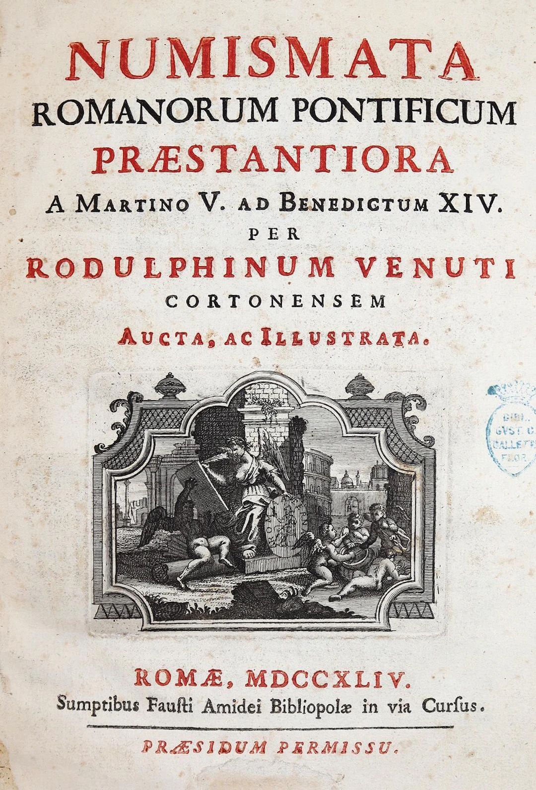 Venuti,R. Numismata romanorum pontificium praestantiora a Martino