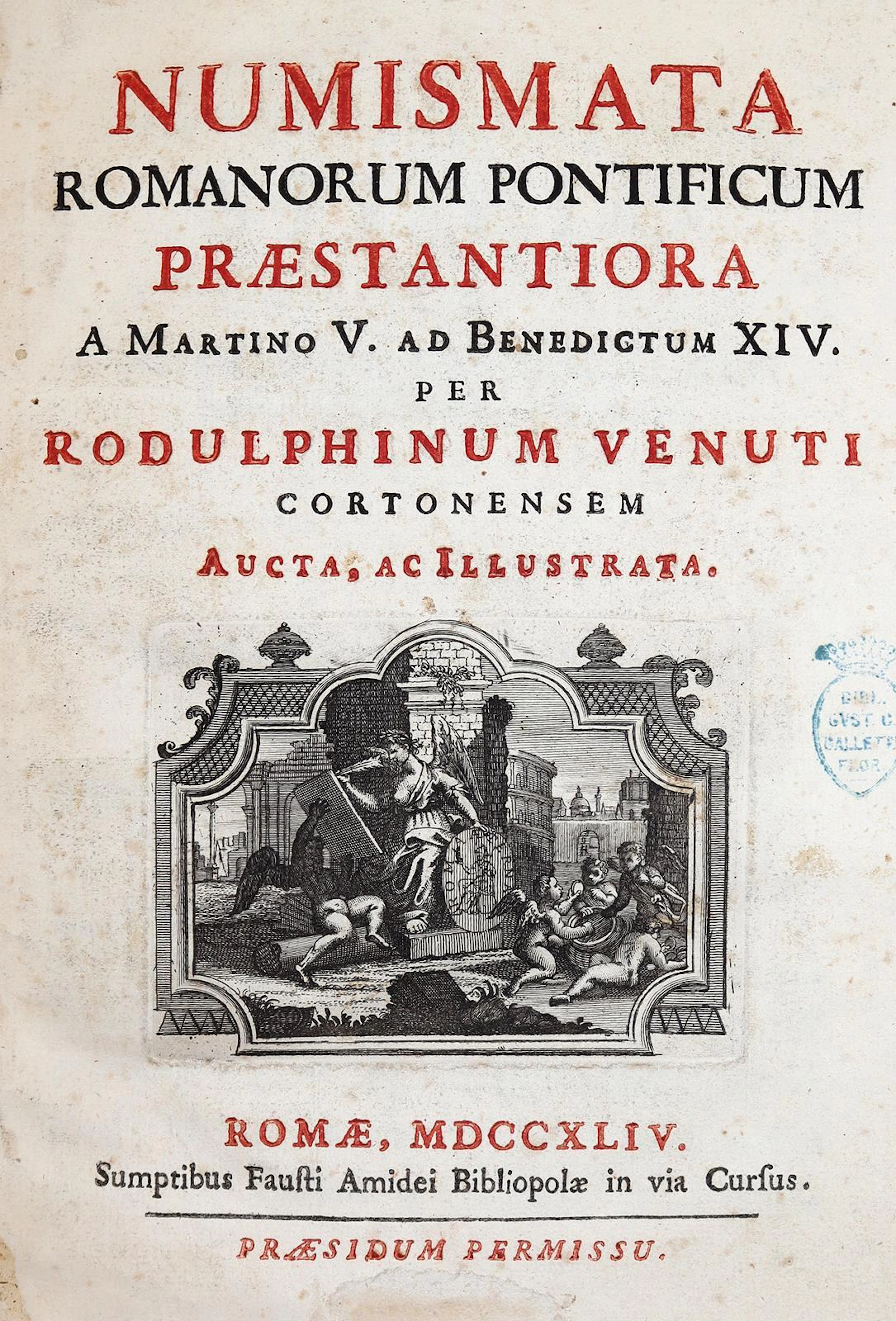 Venuti,R. Numismata romanorum pontificium praestantiora a Martino