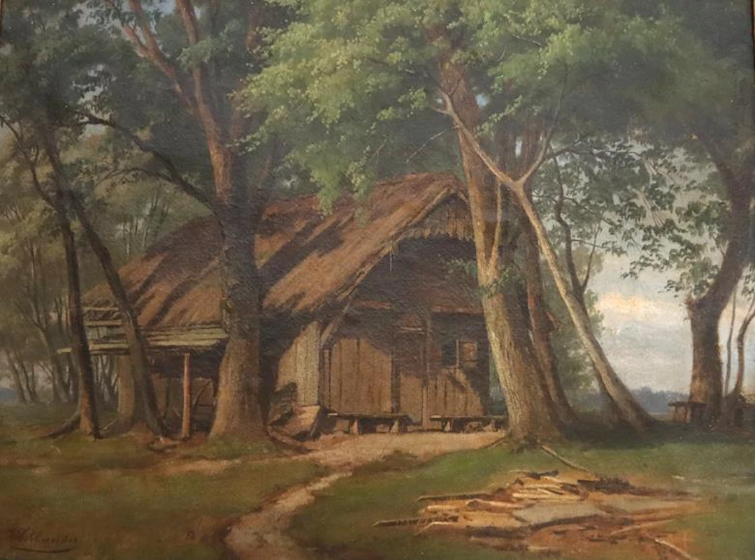 Vollweider, Johann Jacob (1834 Eichstetten - Freiburg 1891). Holzhütte