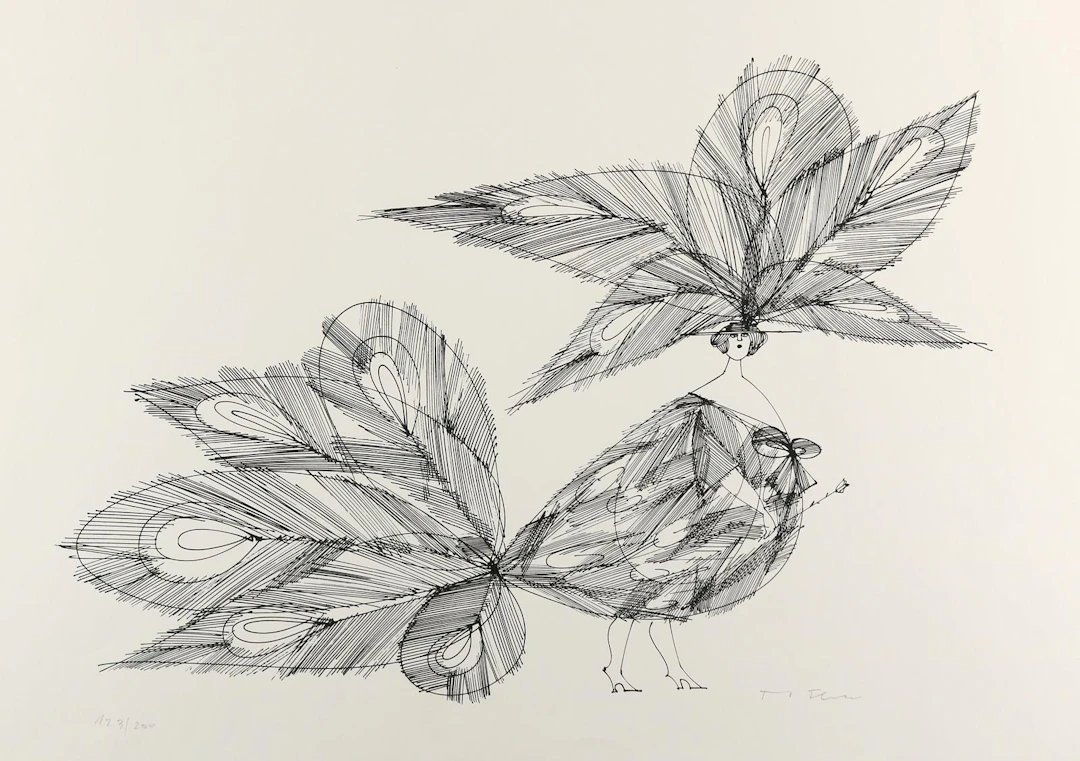 Flora, Paul (1922 Glurns - Innsbruck 2009). Pfau (um 1980). Lithogr.