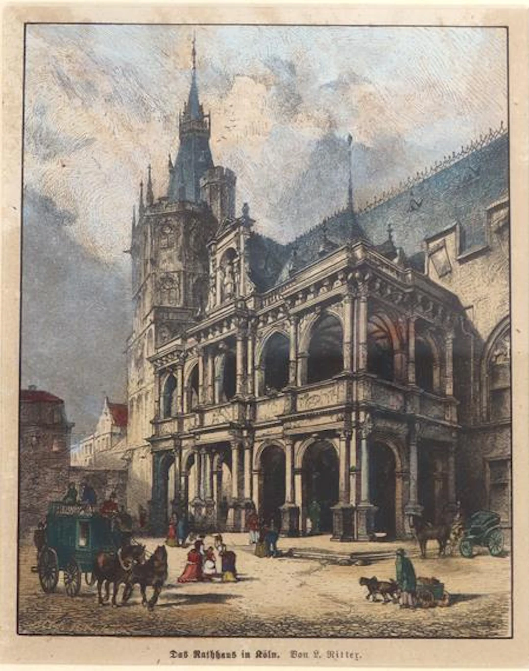 Köln. Konvolut von 17 Ansichten versch. historischer Bauten in Köln.