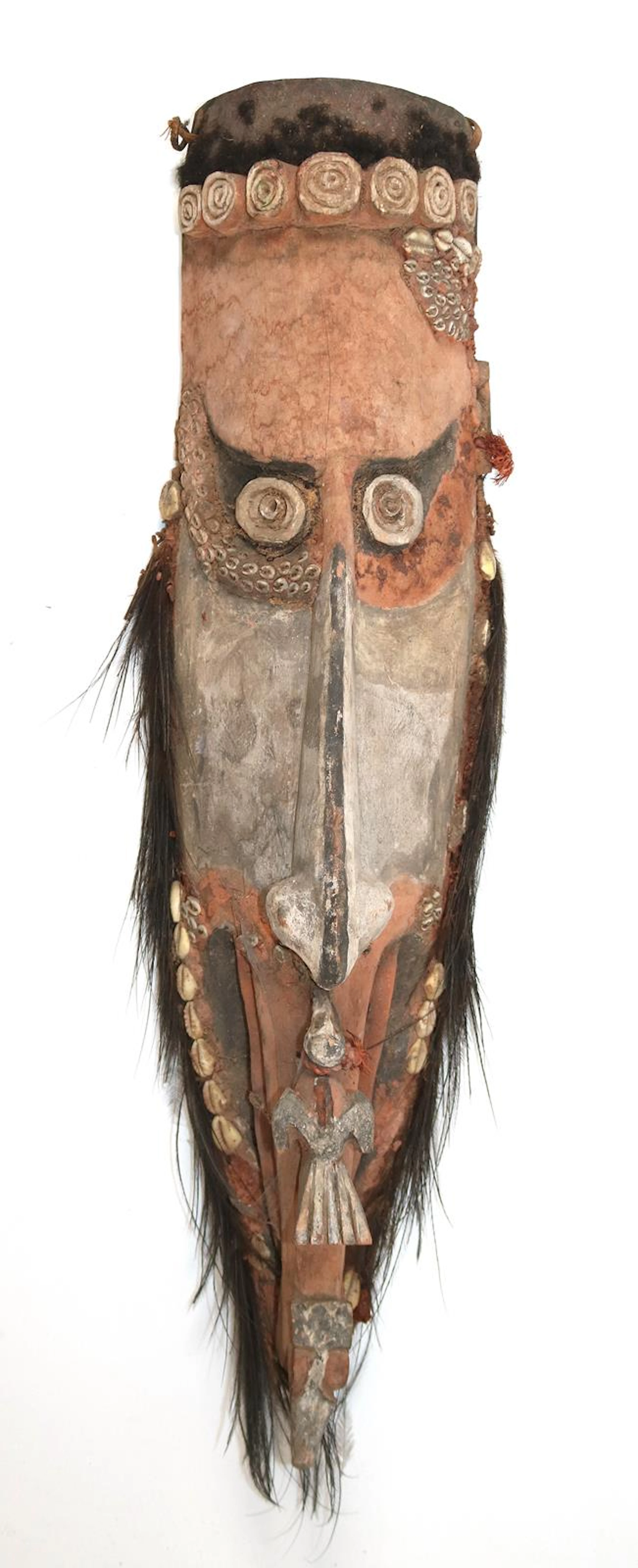 Maske, Papua Neuguinea Sepik River. Längsovoide Maske