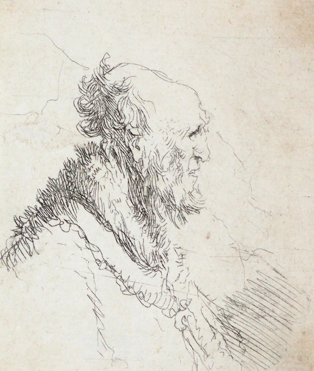 Rembrandt, Harmensz van Rijn (1606 Leiden - Amsterdam 1669). Kahlköpfiger