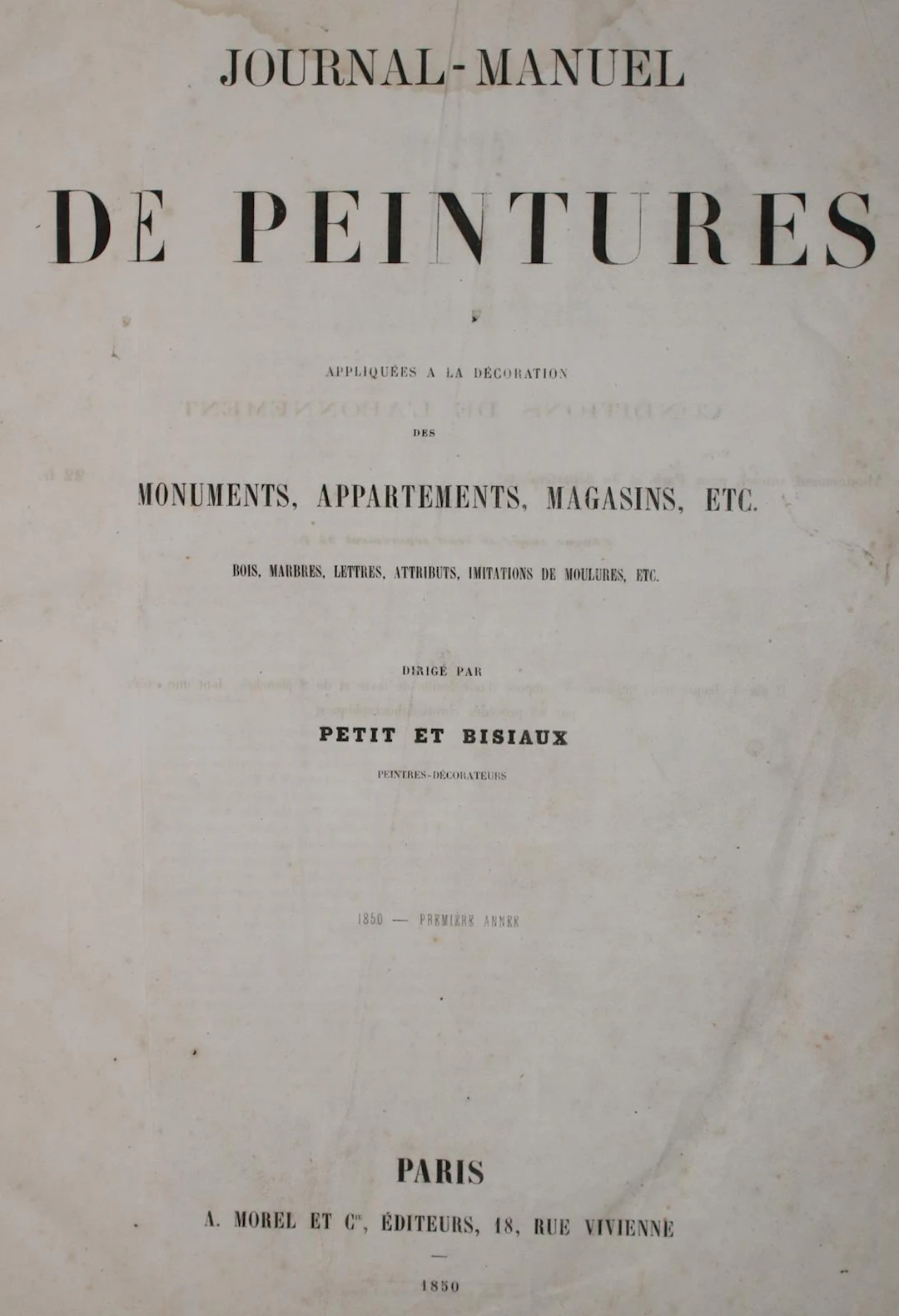 Journal Manuel de Peintures appliquees a la Decoration des Monuments