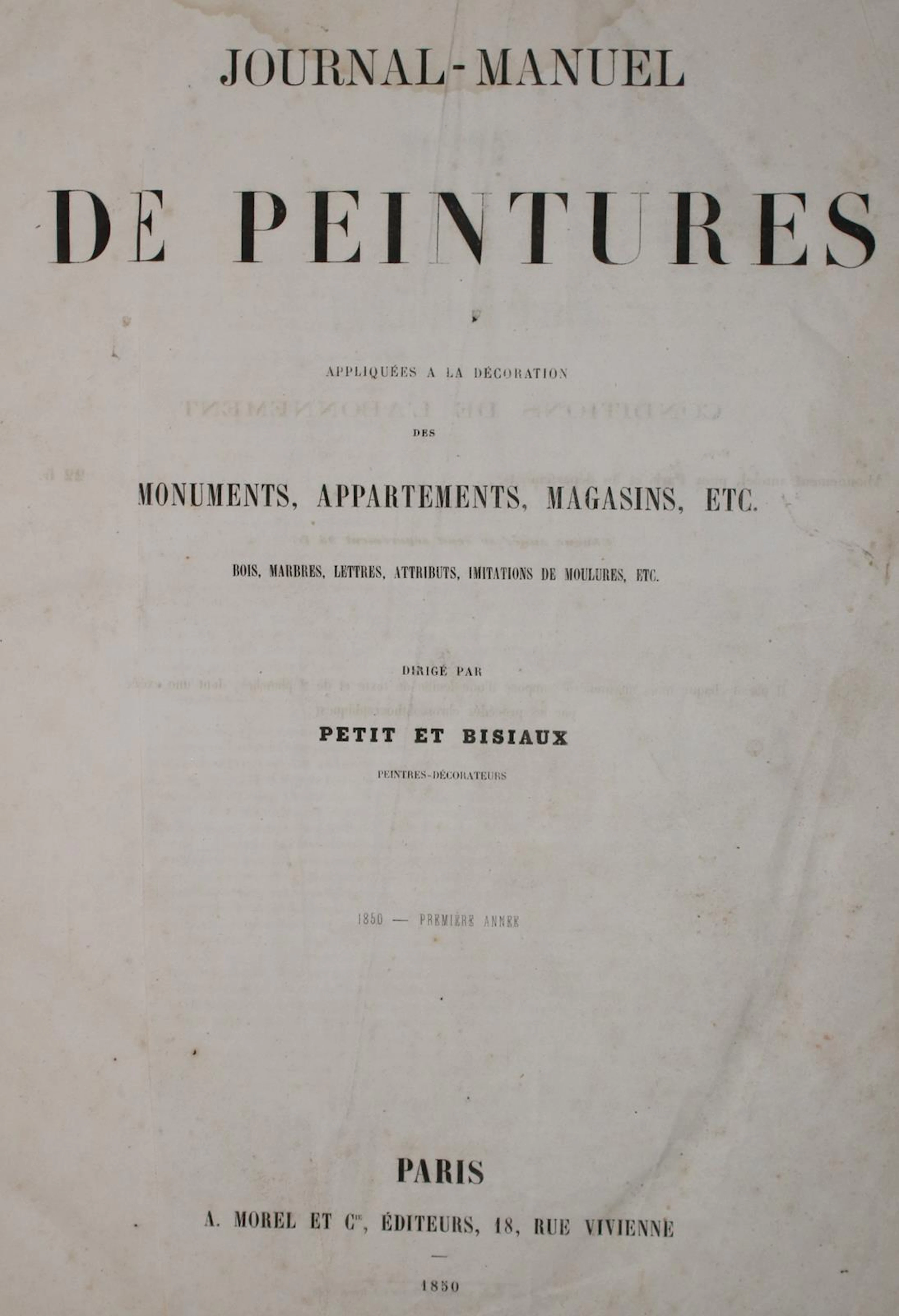 Journal Manuel de Peintures appliquees a la Decoration des Monuments