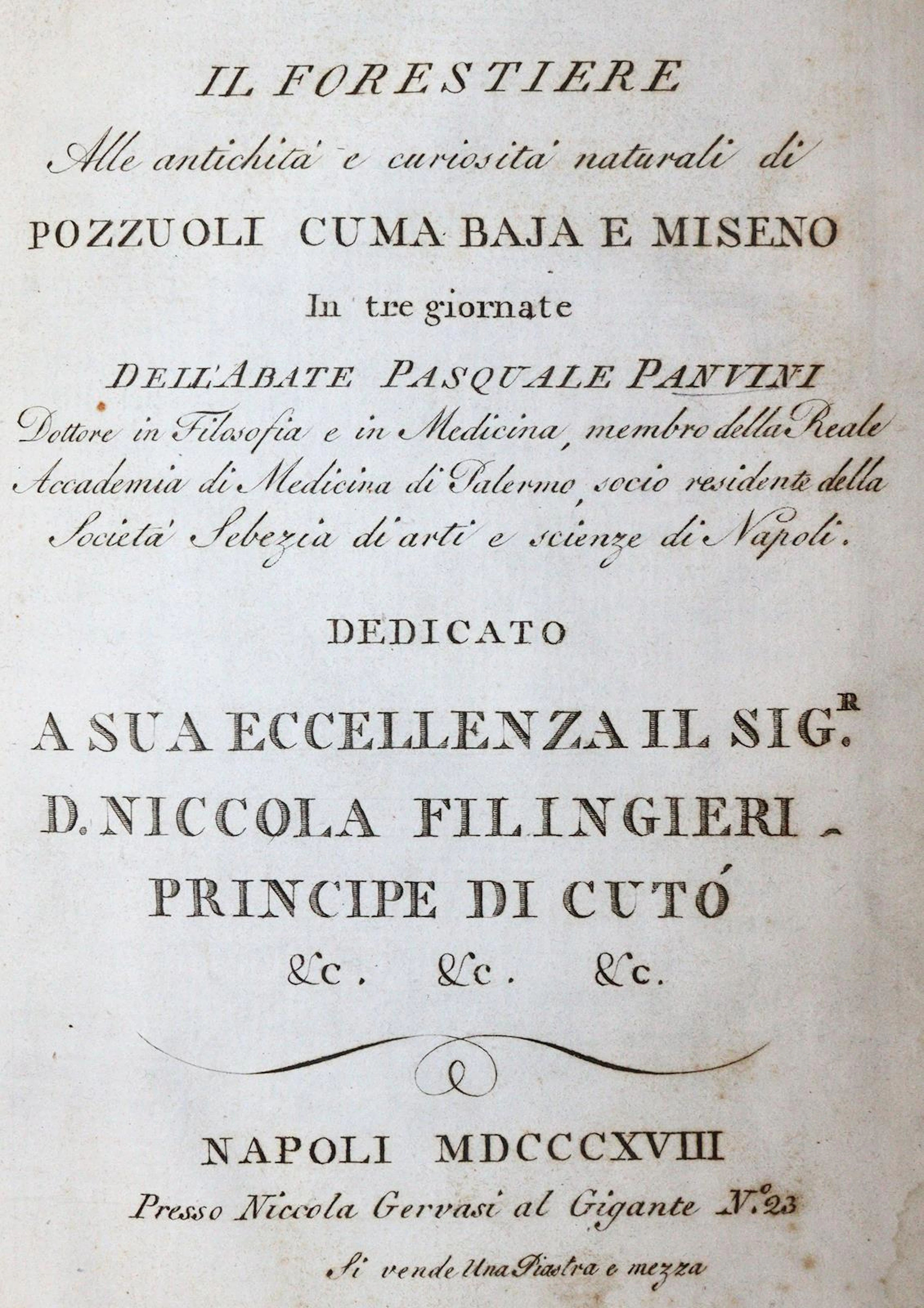 Panvini,P. Il forestiere alle antichità