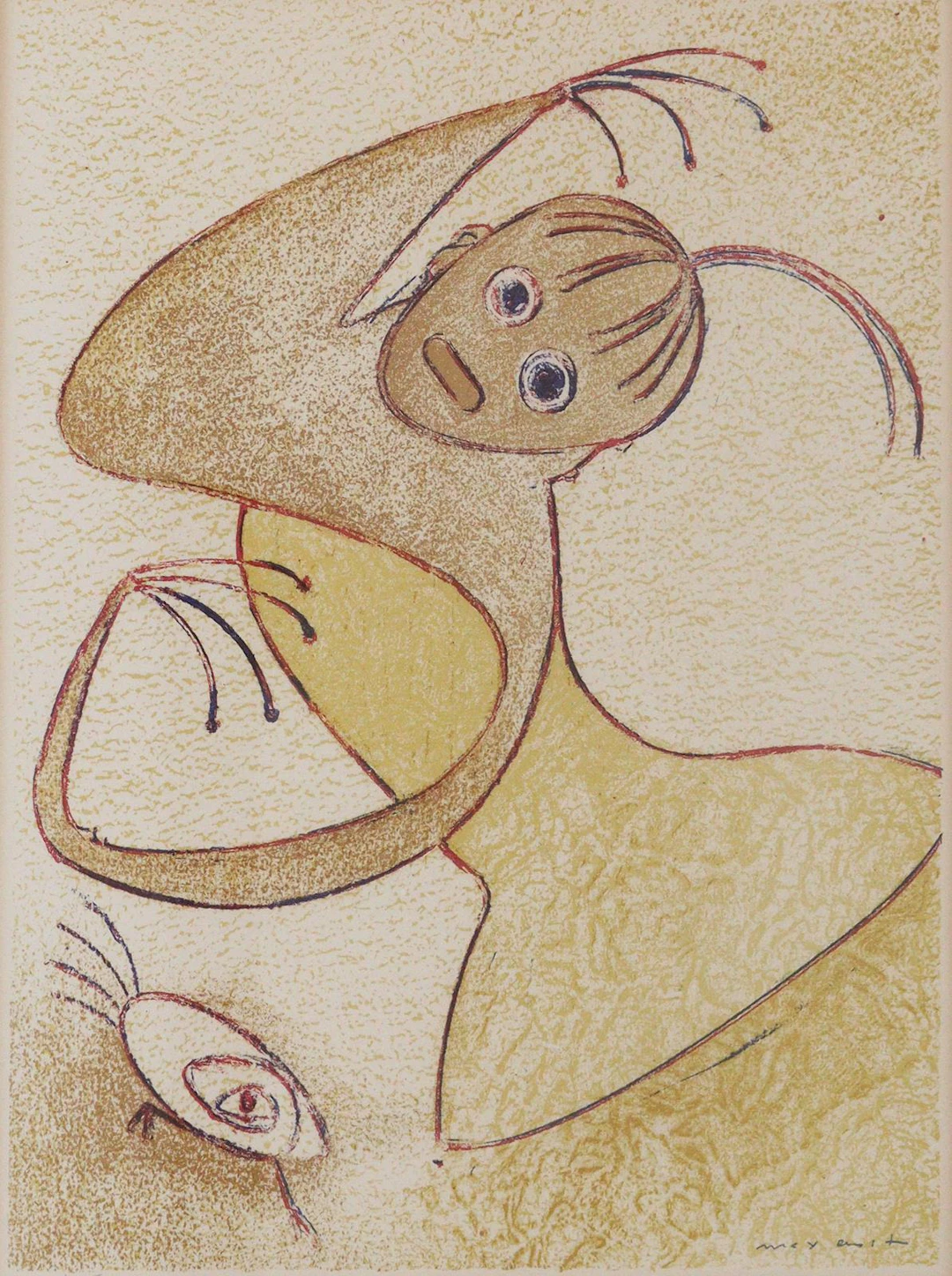 Ernst, Max (1891 Brühl - Paris 1976). Ohne Titel. Farblithogr. Hommage
