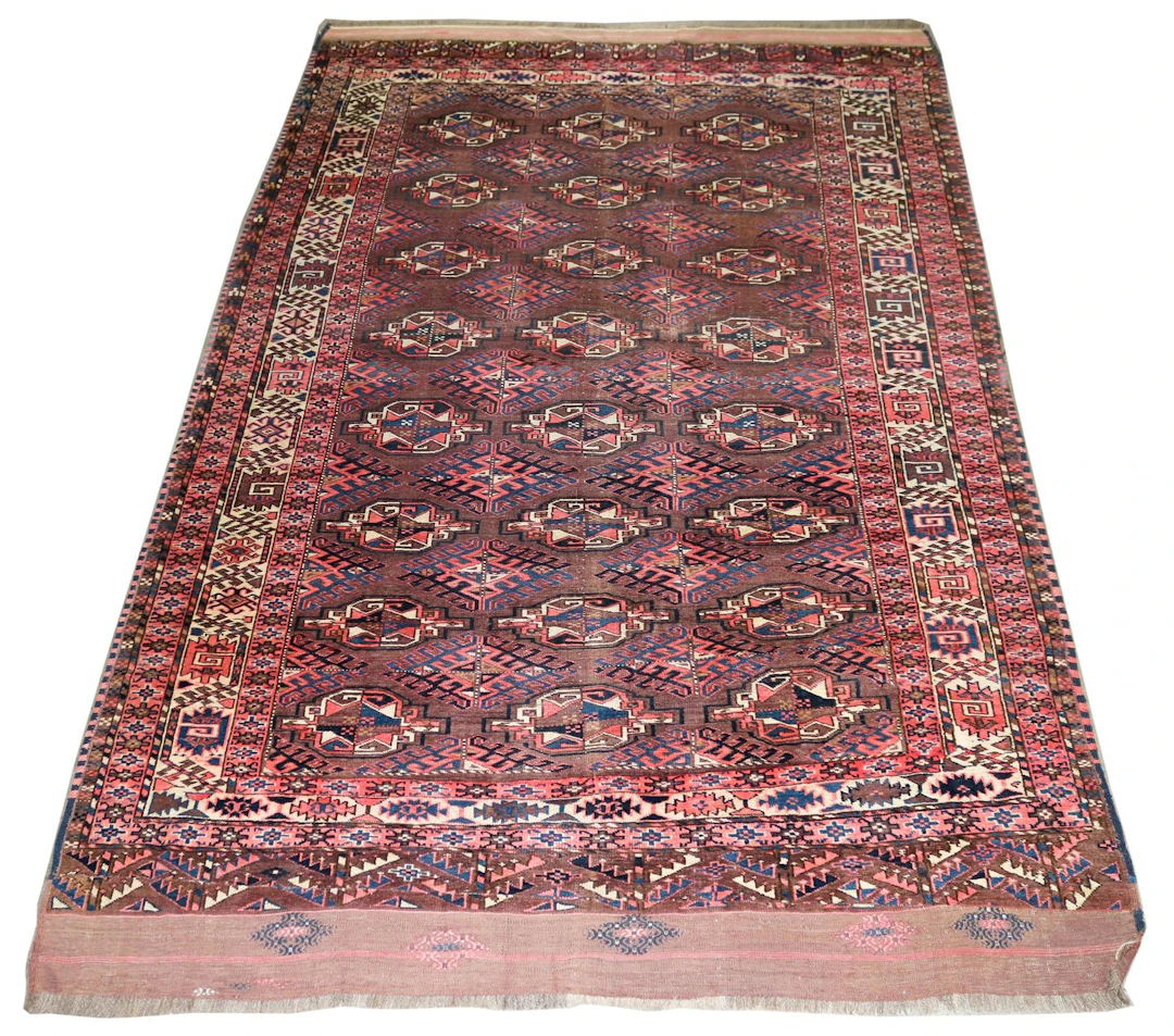 Buchara Teppich. Rotgrundig u. vielornamentisch. Alter