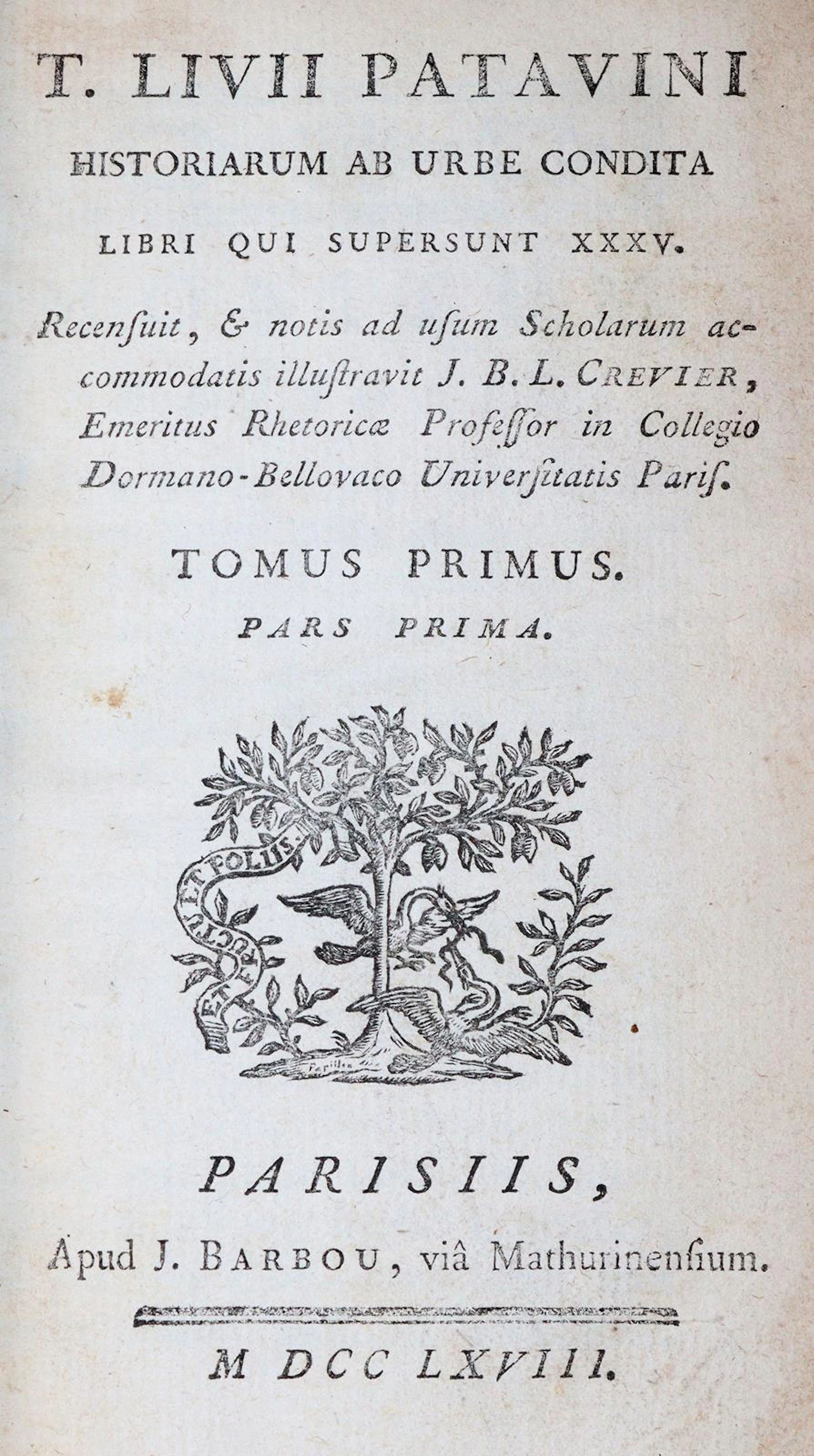 Livius,T. Historiarum ab urbe condita libri qui supersunt XXXV. 3