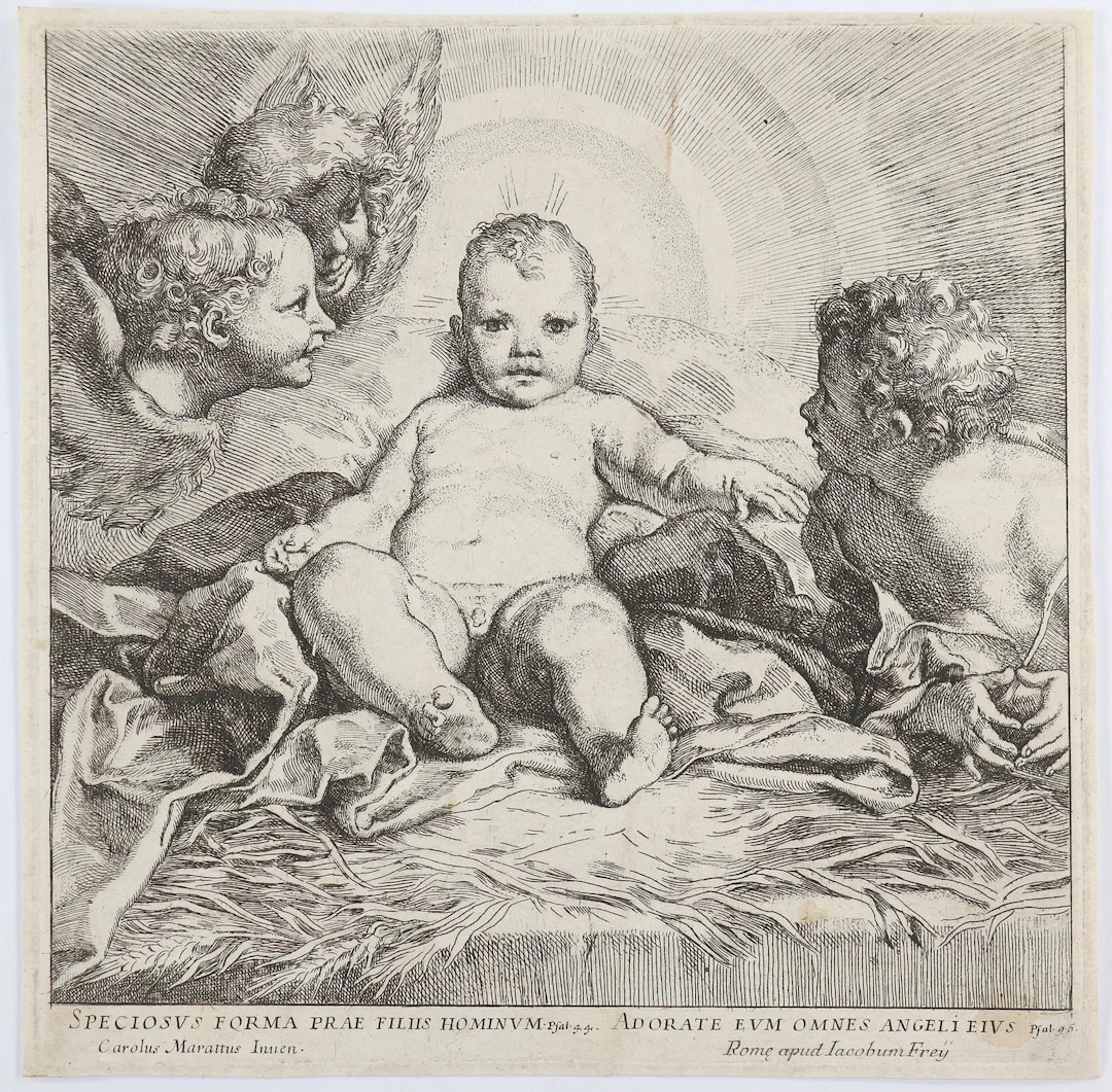 Frey, Jakob (1681 Hochdorf - Rom 1752). Das Christuskind mit dem Johannesknaben