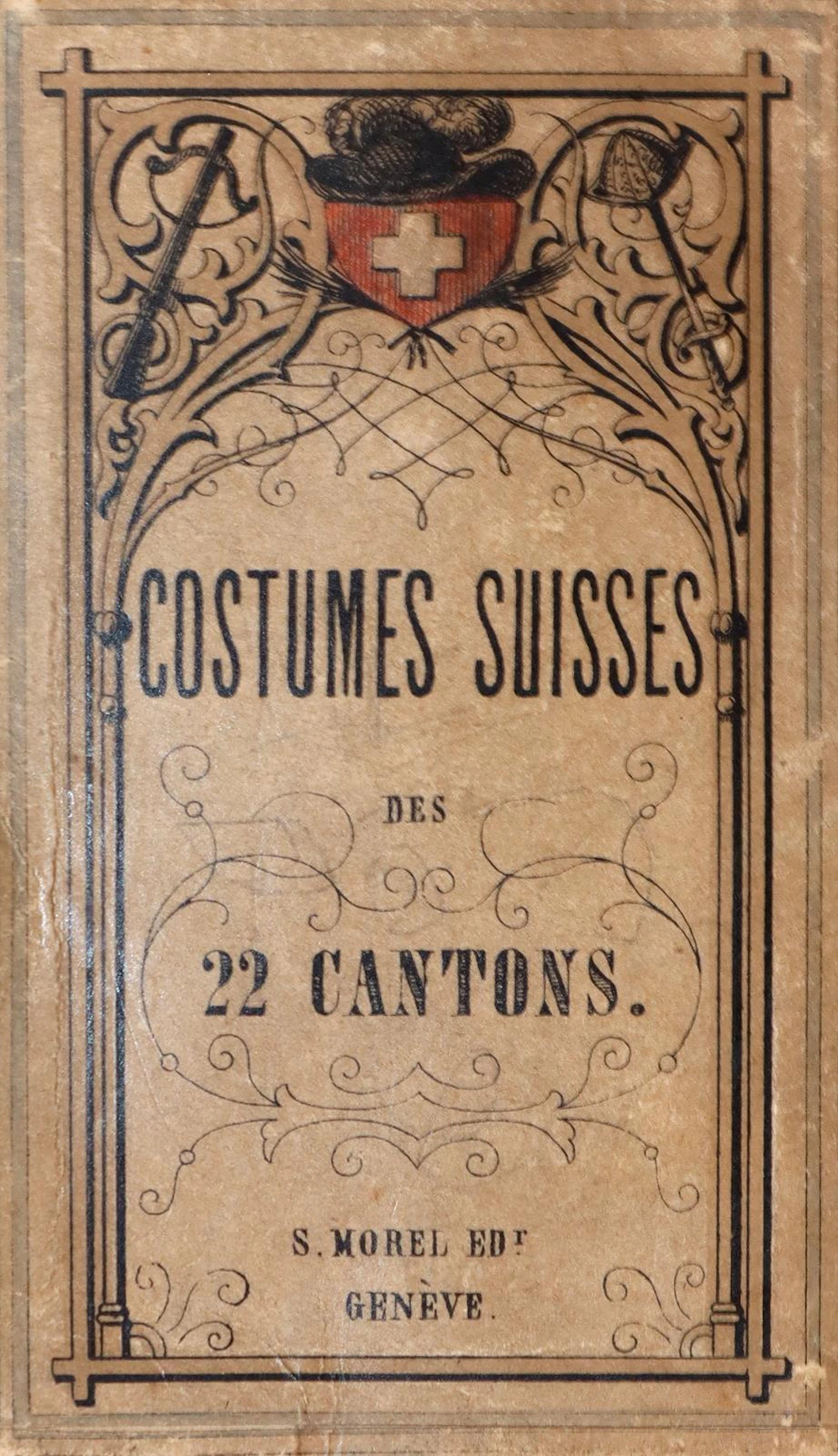 Costumes Suisses des 22 Cantons. Leporello mit 22 kolor. lithogr.