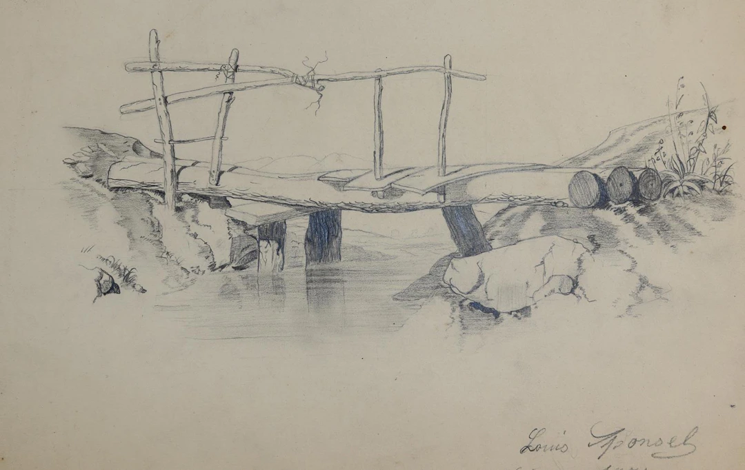 Sponsel, Louis (1858 Hanau - Dresden 1930). 2 Bll. Landschaftsstudien.