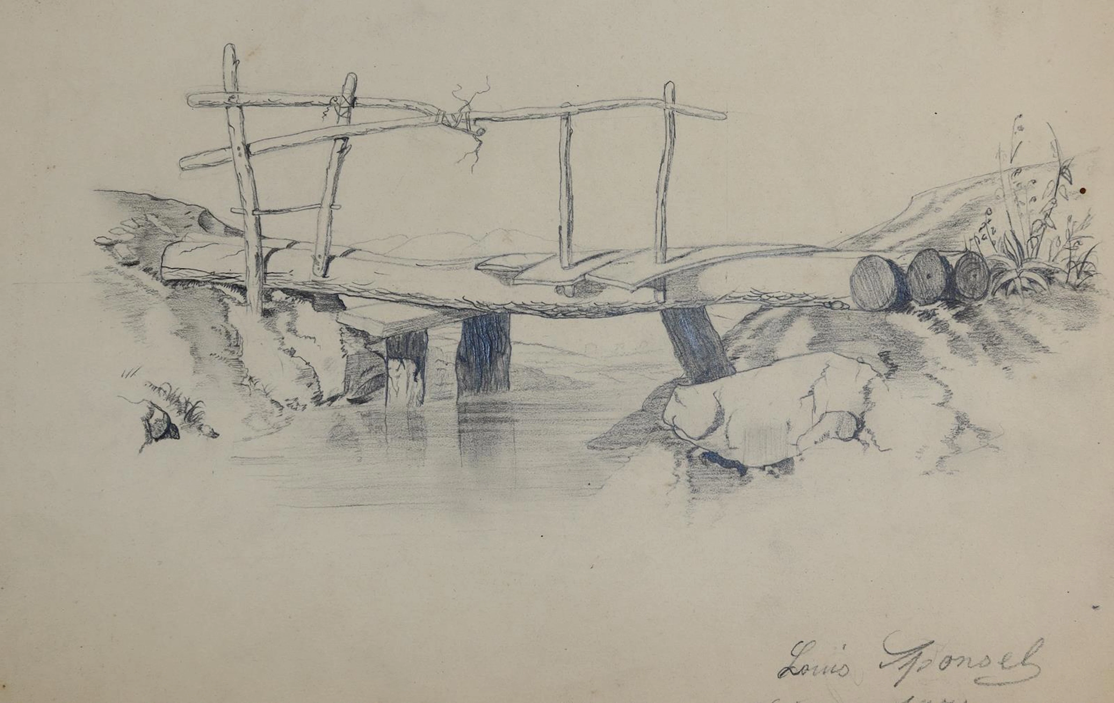 Sponsel, Louis (1858 Hanau - Dresden 1930). 2 Bll. Landschaftsstudien.