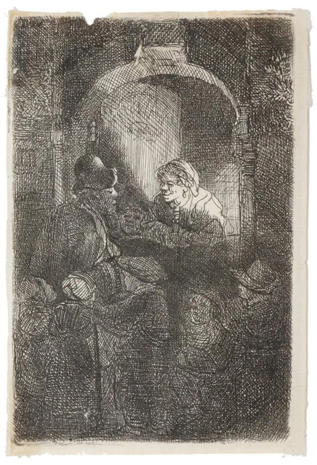 Rembrandt, Harmensz van Rijn (1606 Leiden - 1669 Amsterdam). Der Drehleierspiele