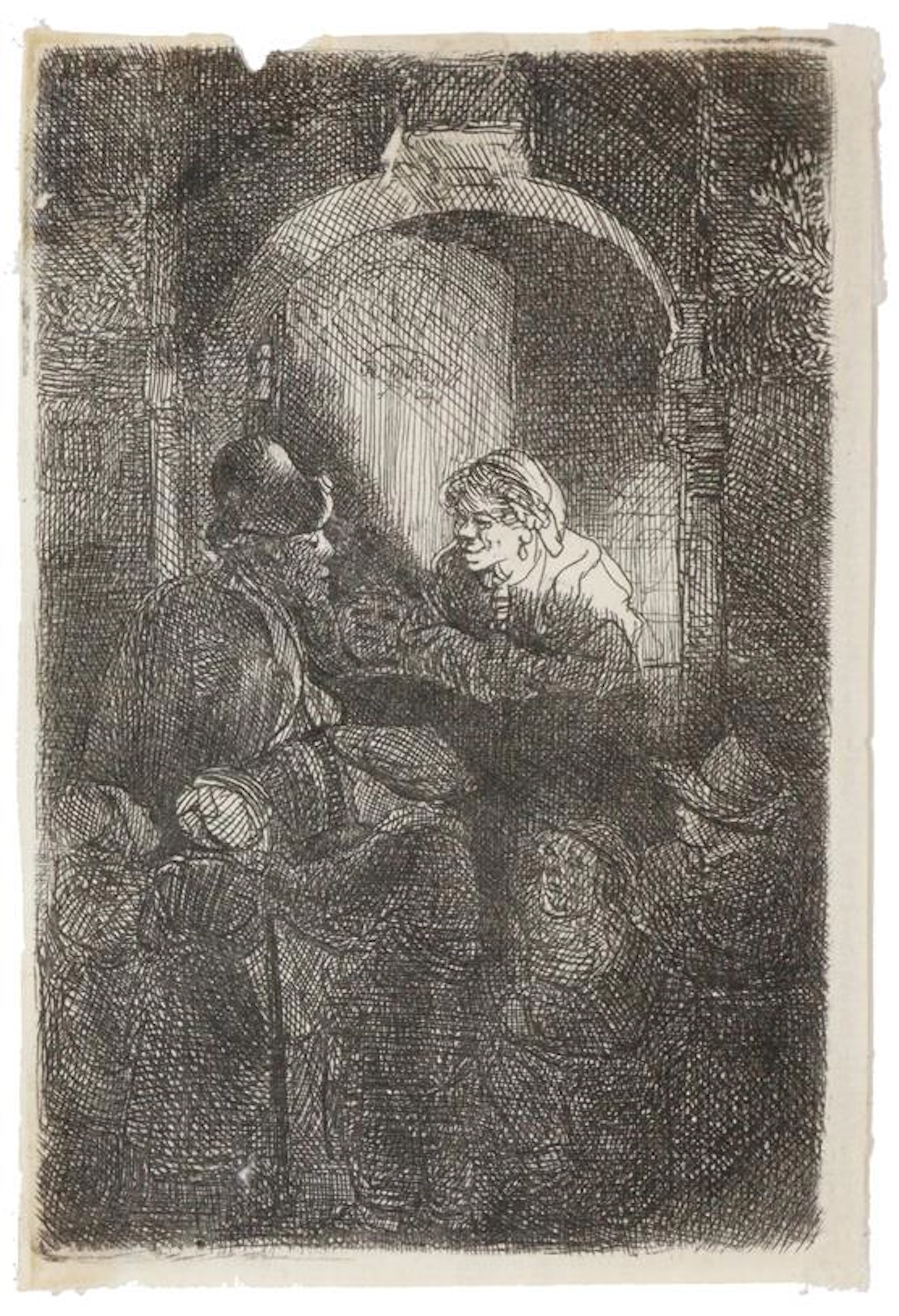 Rembrandt, Harmensz van Rijn (1606 Leiden - 1669 Amsterdam). Der Drehleierspiele