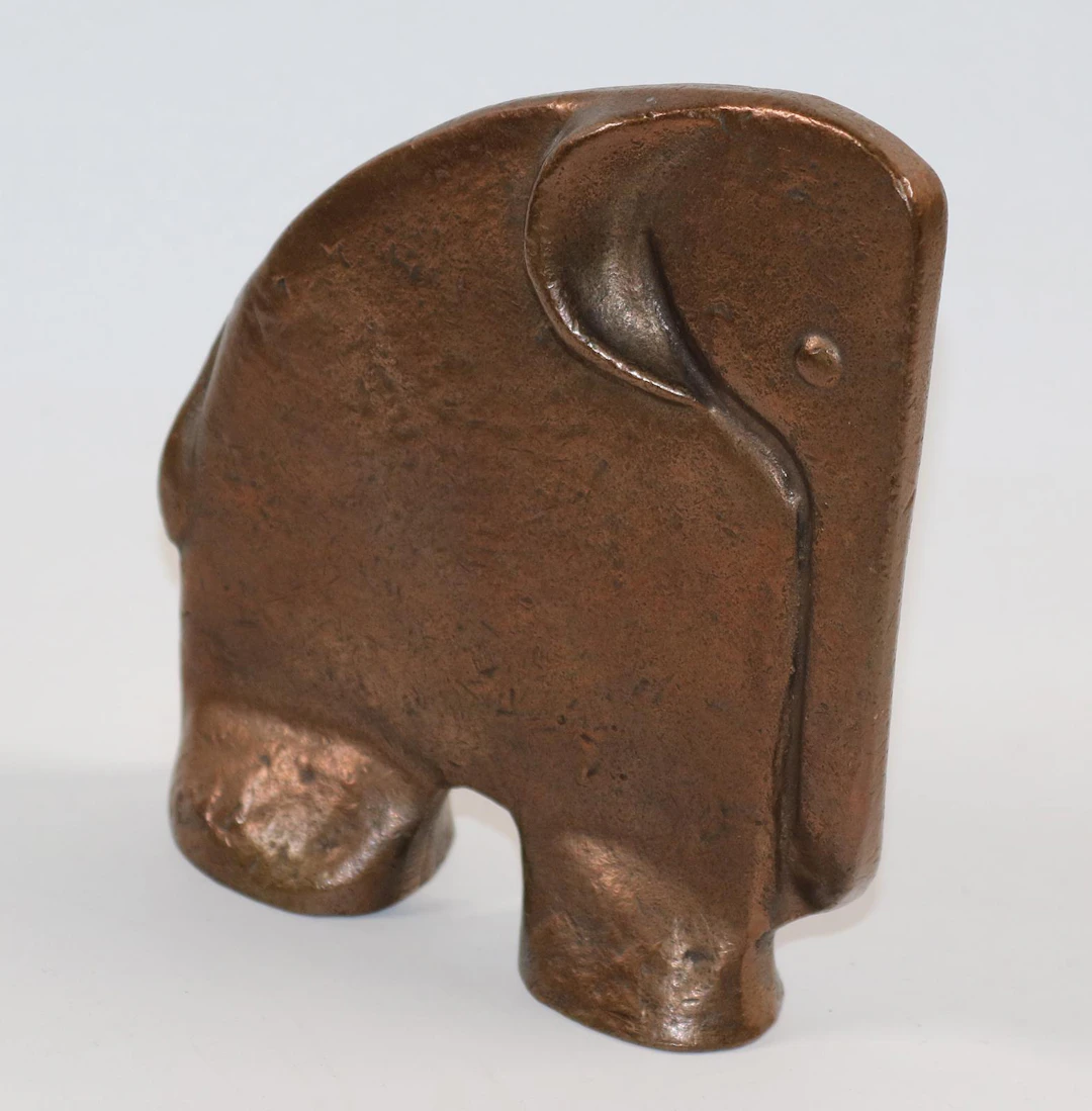 Buchstütze Elefant der 1960 er Jahre. Bronze. Vertrieb Kunsthaus Kopp