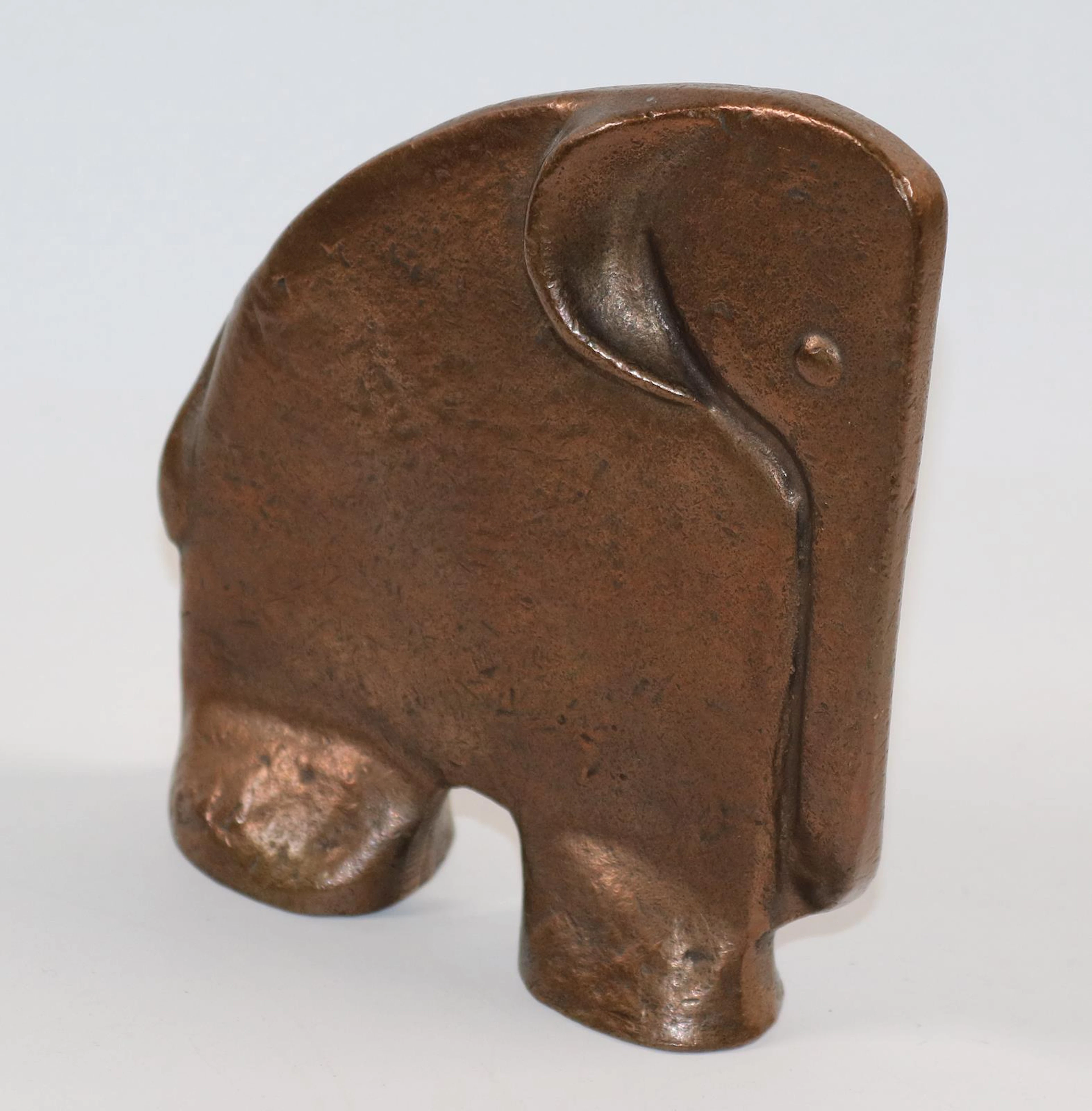 Buchstütze Elefant der 1960 er Jahre. Bronze. Vertrieb Kunsthaus Kopp
