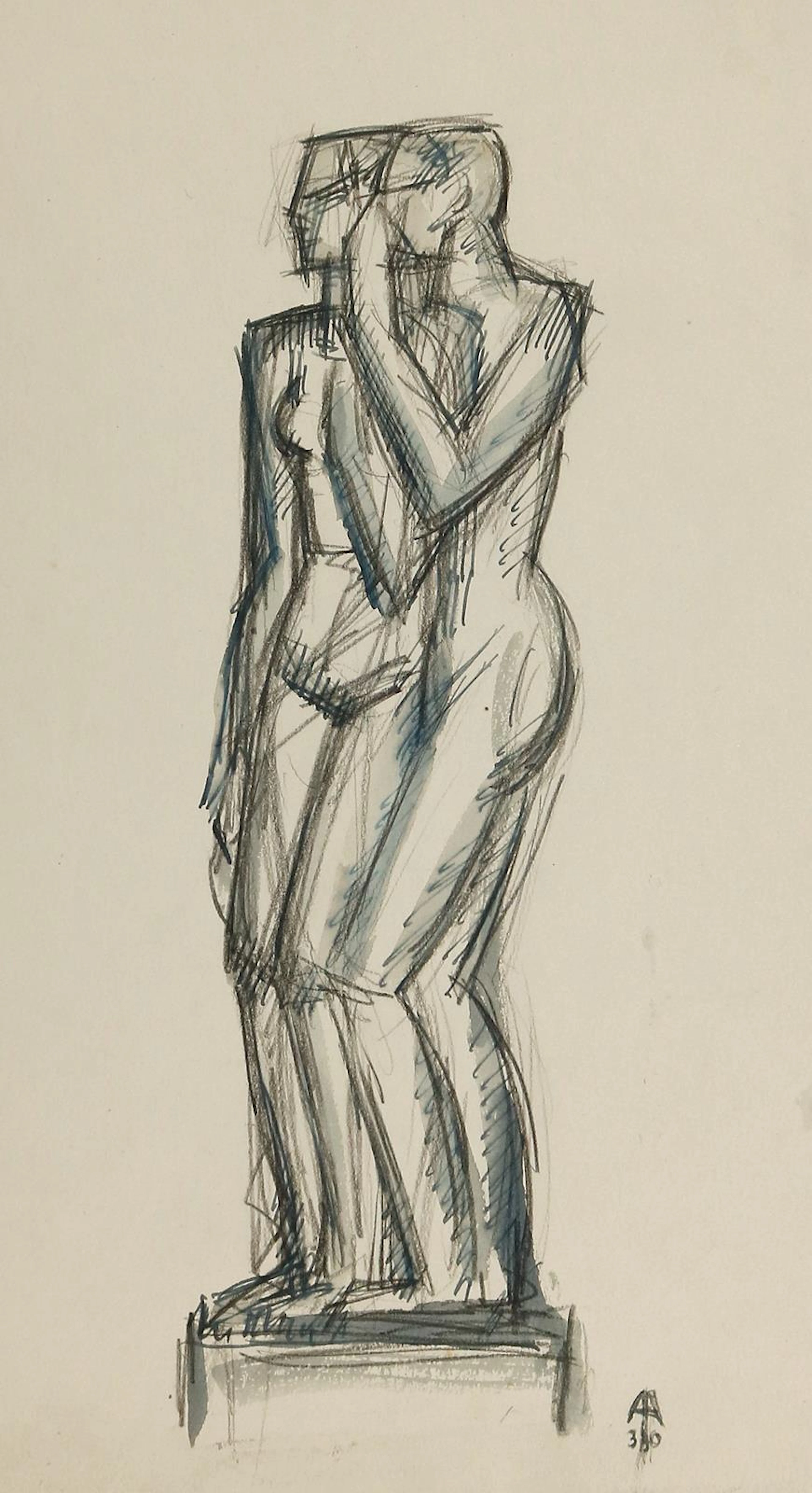 Auerbach, Arnold (1898 - Liverpool - London 1978). Zeichnungen. Zwei