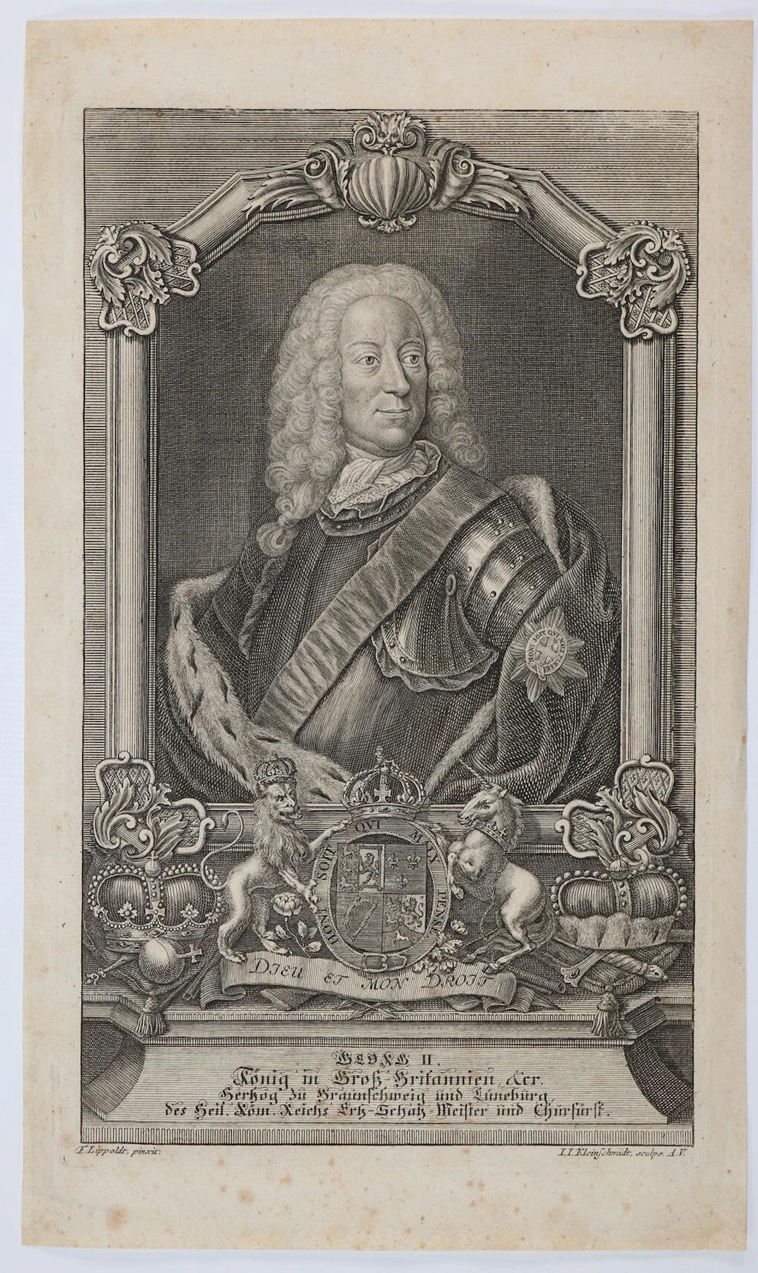 Kleinschmidt, Johann Jakob (1687 Augsburg 1722). Portrait Georg II