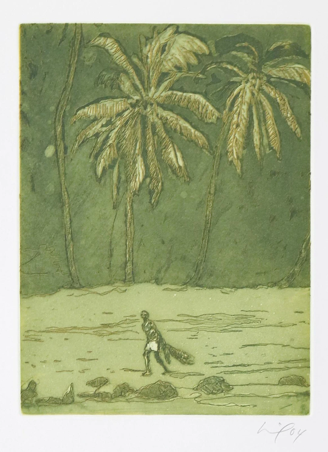Doig, Peter (1959 Edinburgh - lebt in Trinidad). Black Palms (Griffelkunst).