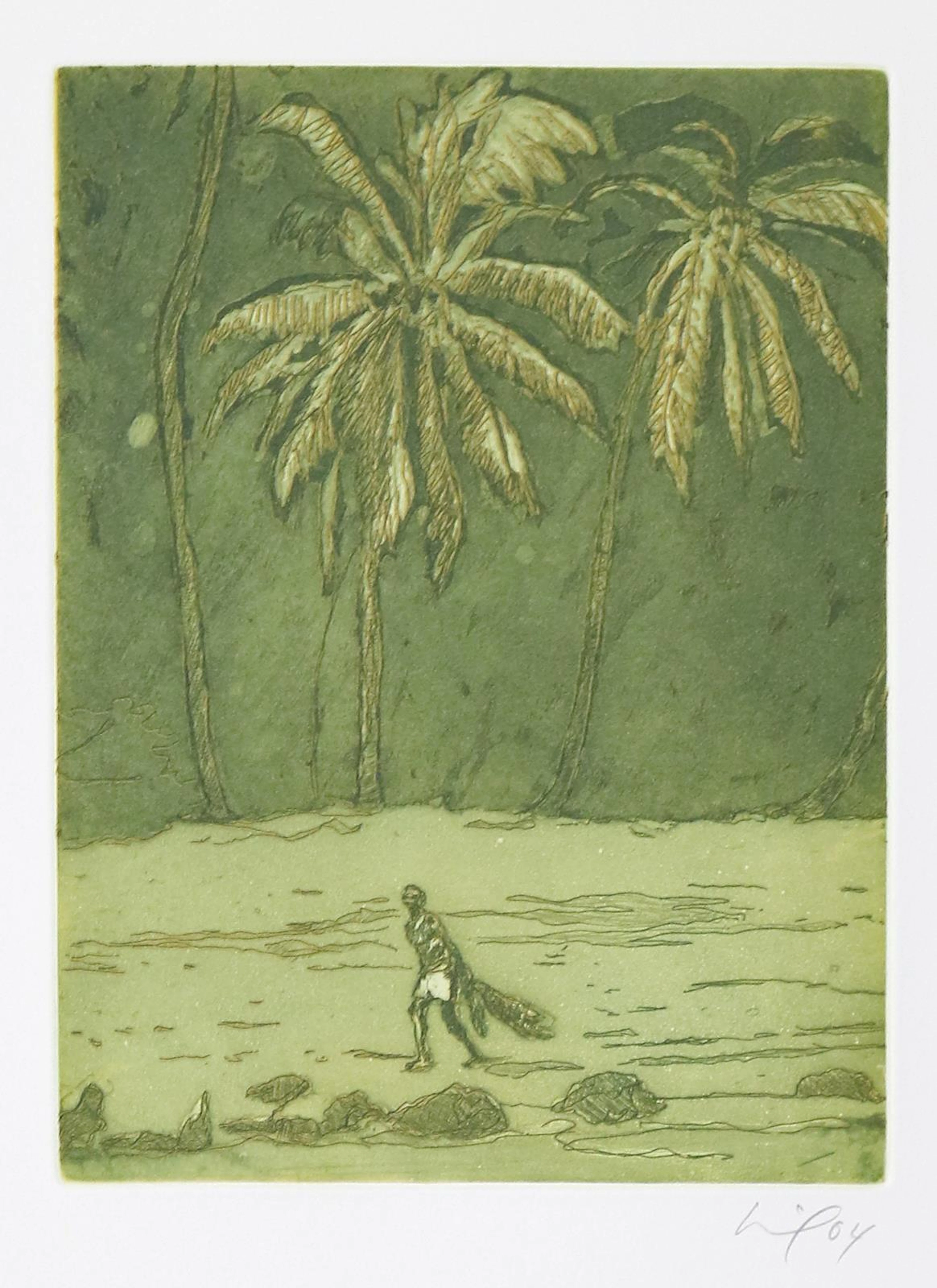 Doig, Peter (1959 Edinburgh - lebt in Trinidad). Black Palms (Griffelkunst).