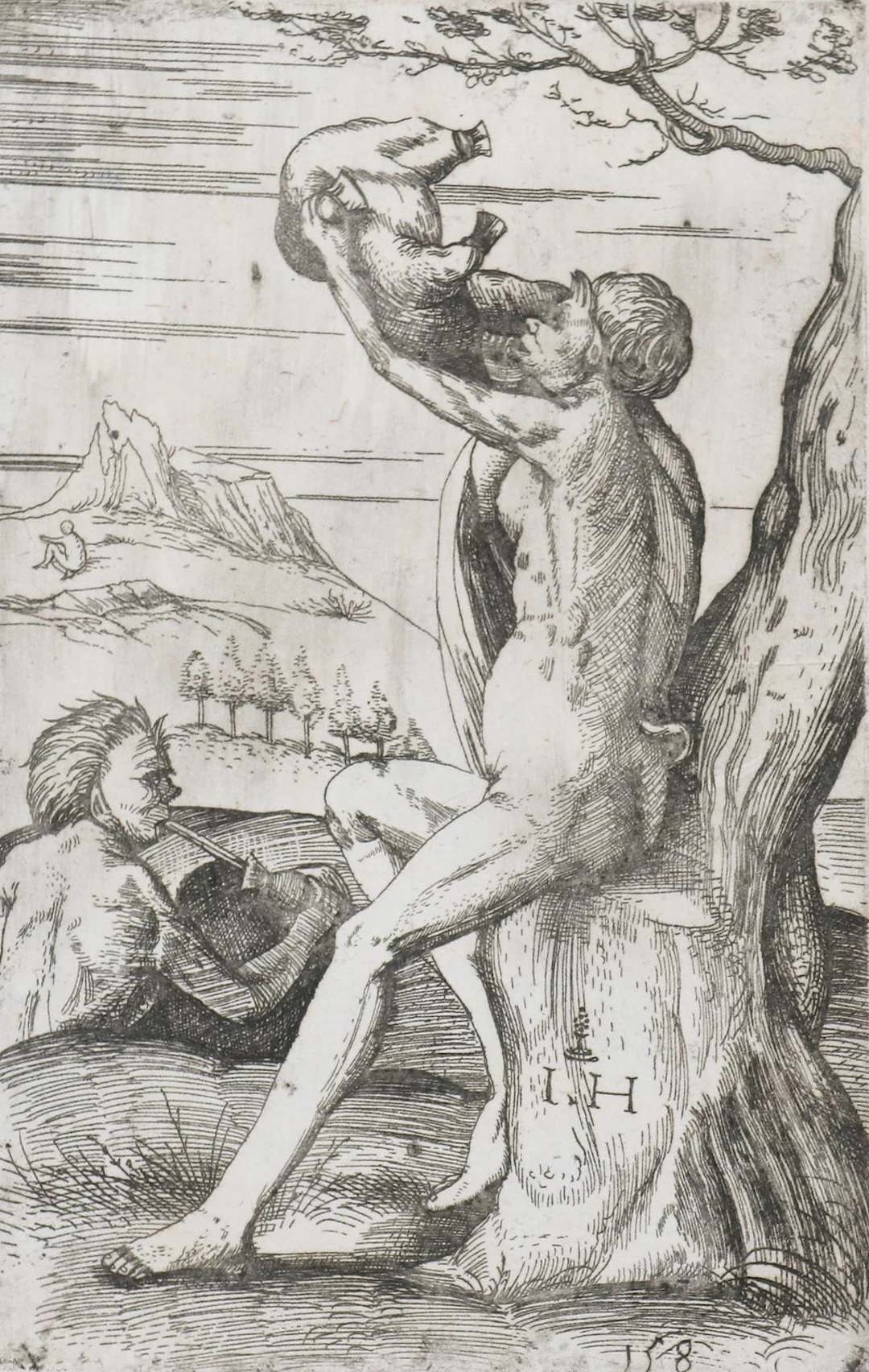 Hopfer, Hieronymus (1500 Augsburg - Nürnberg 1563). Zwei Satyrn