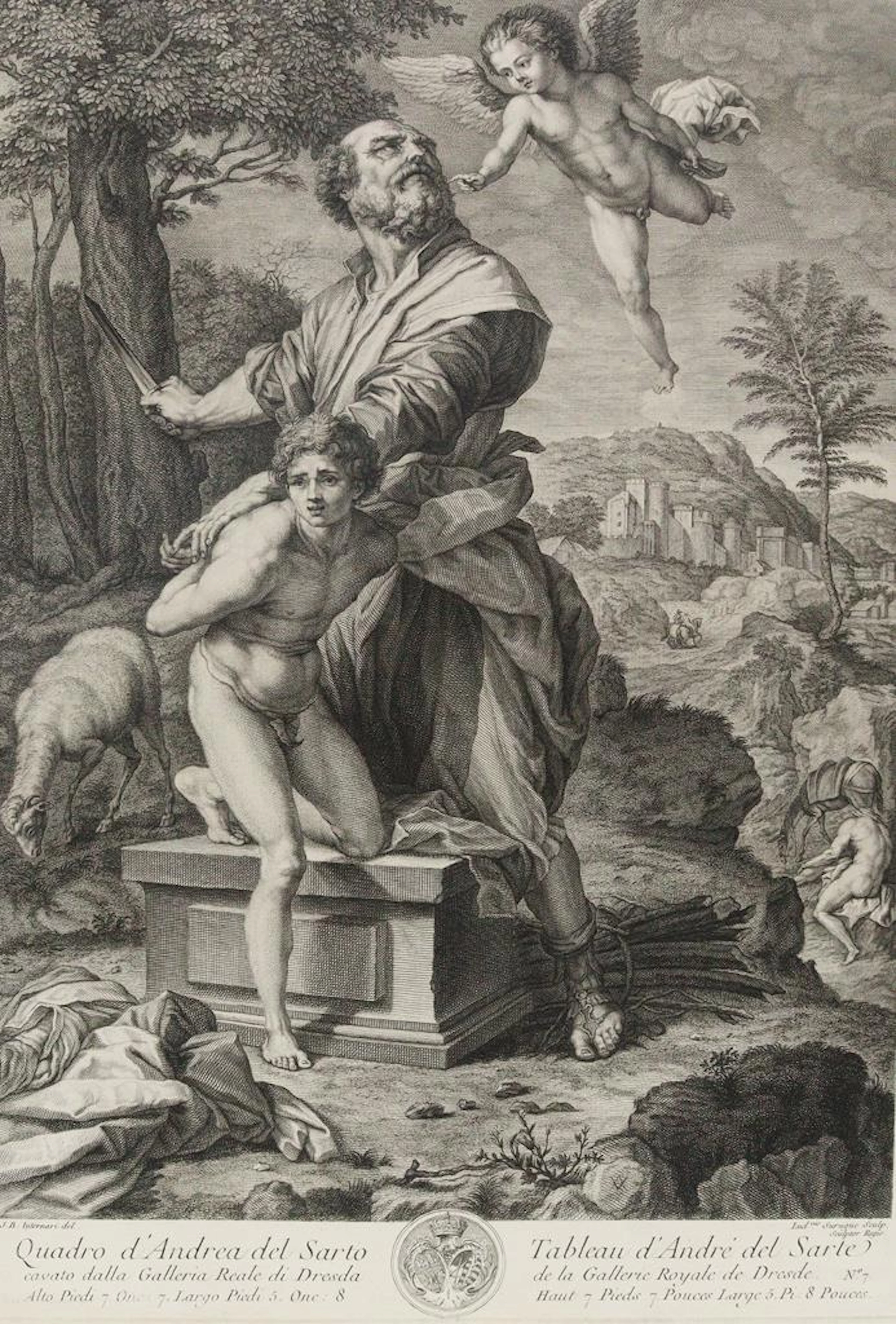Surugue, Louis (1686 Paris - 1762 Grand-Vaux). Abrahams Opferung.