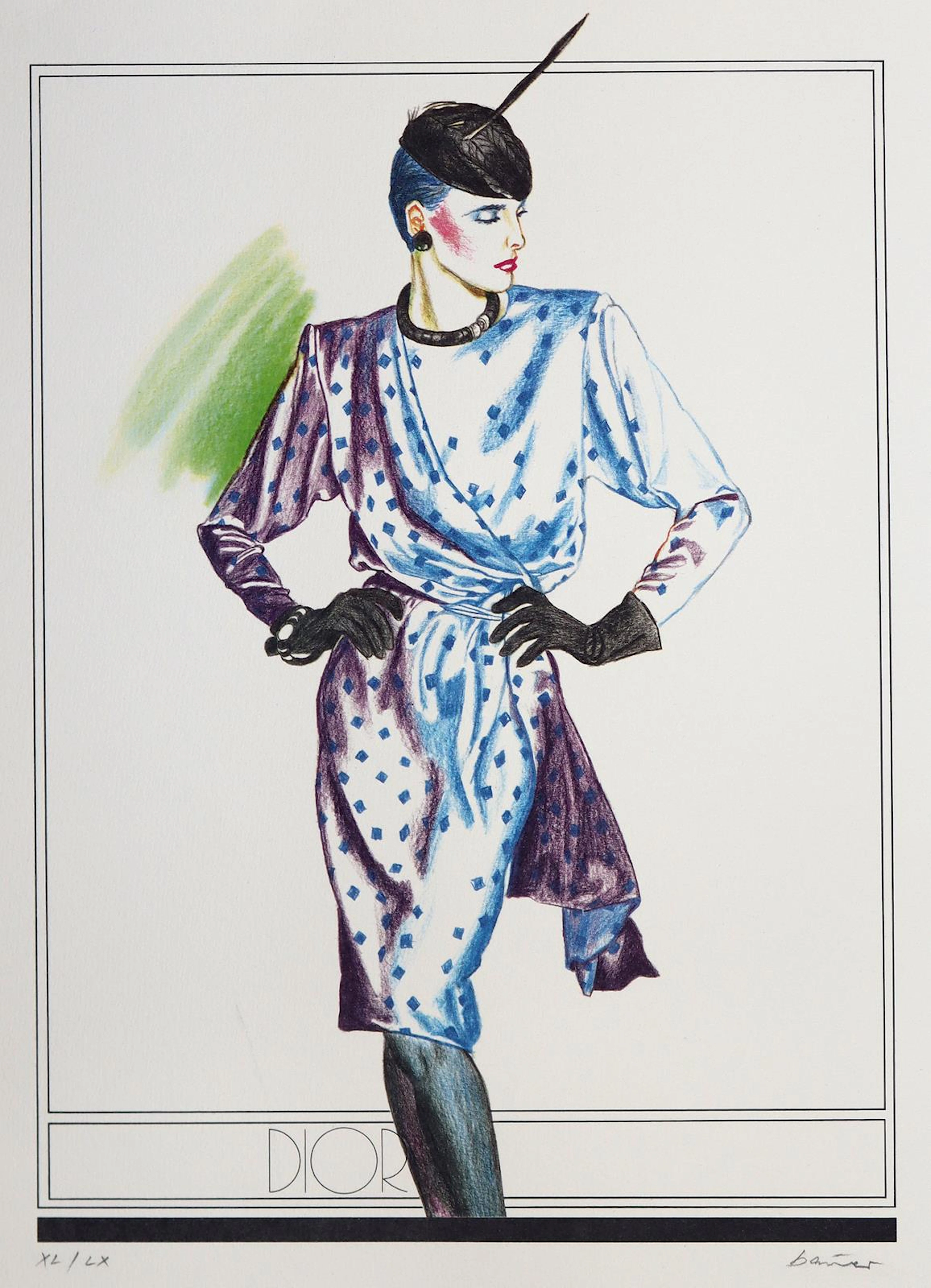 Bauer, Carl Heinz (1924 Düsseldorf). 4 Modezeichnungen nach Modellen von Dior