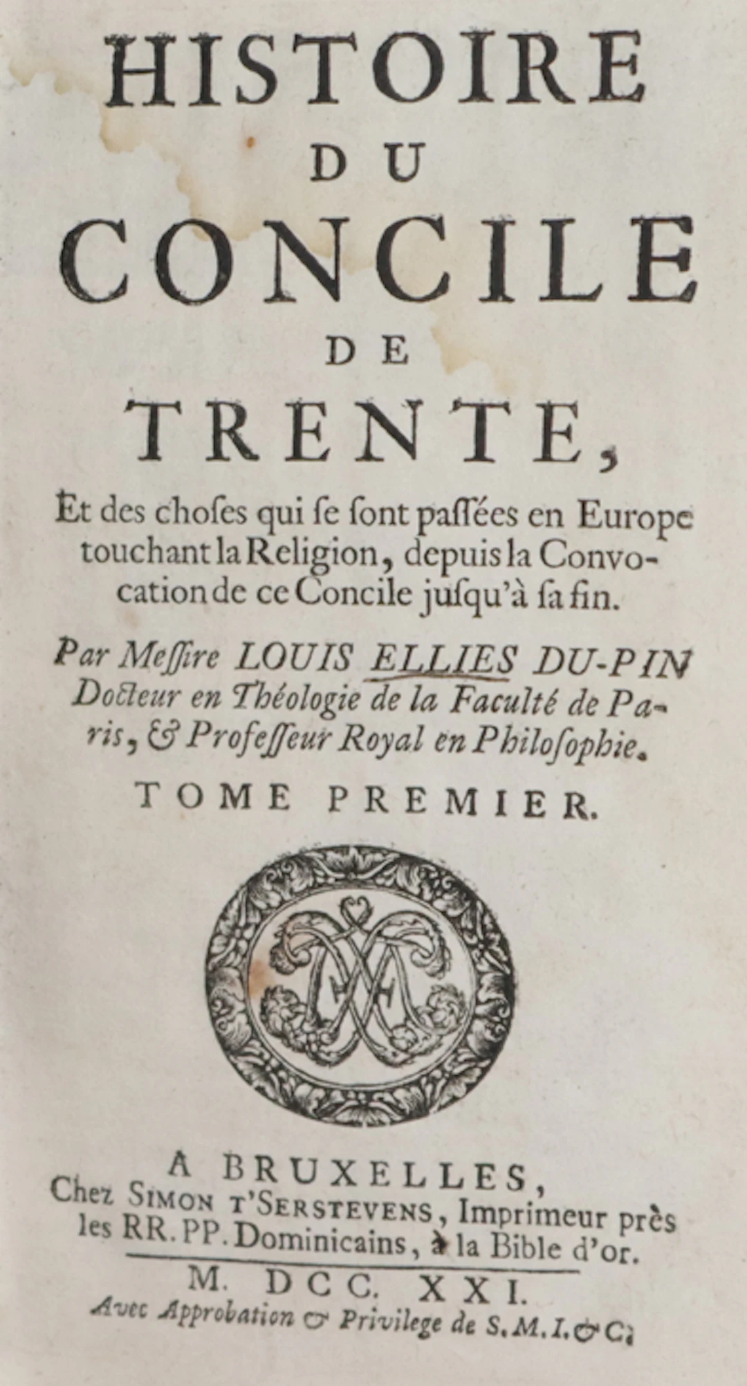 Dupin,L.E. Histoire du Concile de Trente... 2 Bde. Brüssel