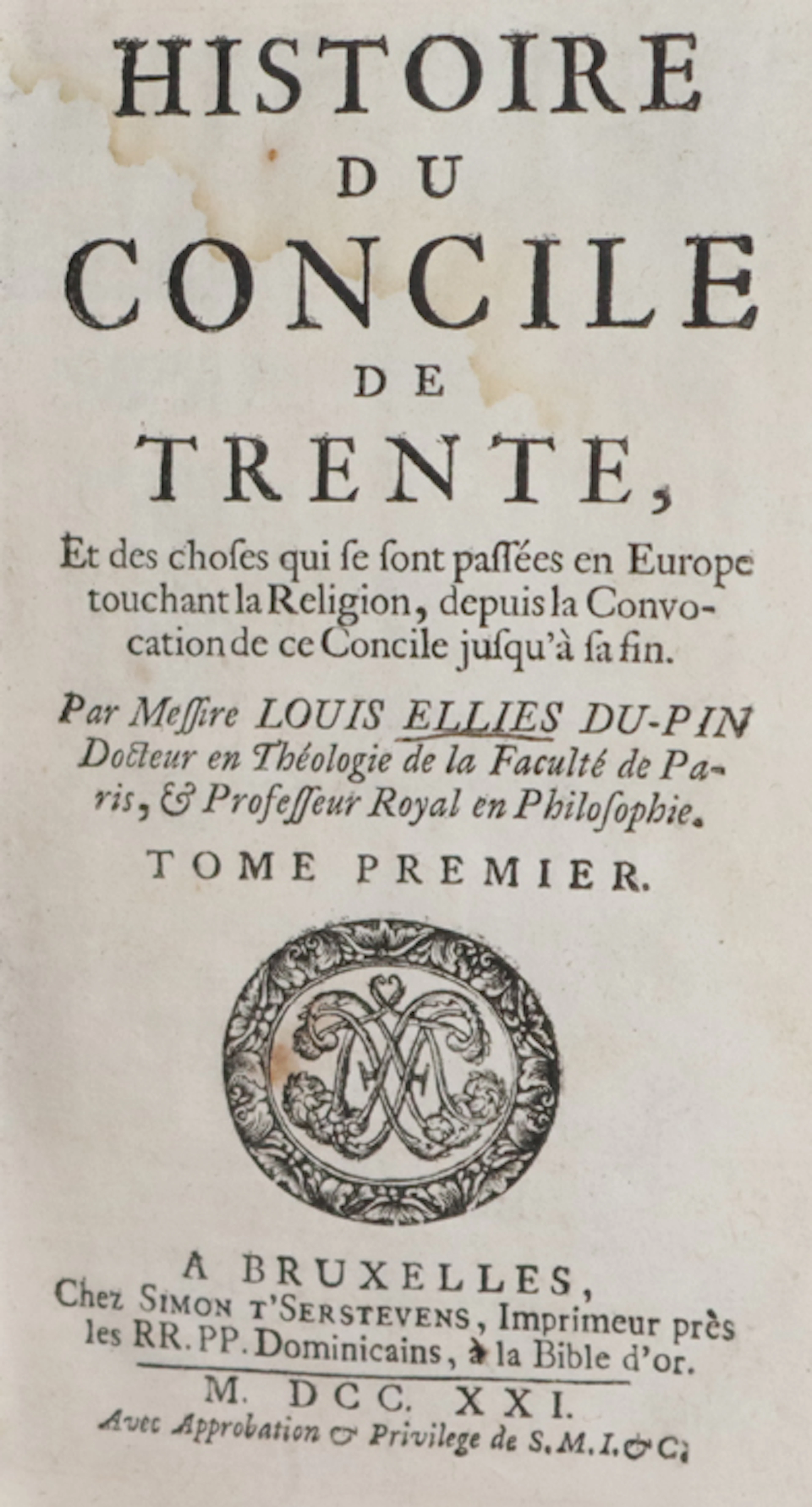 Dupin,L.E. Histoire du Concile de Trente... 2 Bde. Brüssel