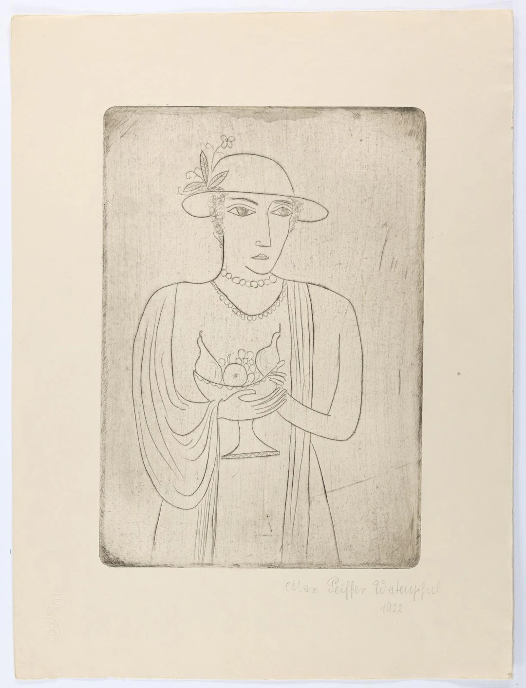 Peiffer-Watenphul, Max (1896 Weferlingen - Rom 1976). Frau mit Fruchtschale.