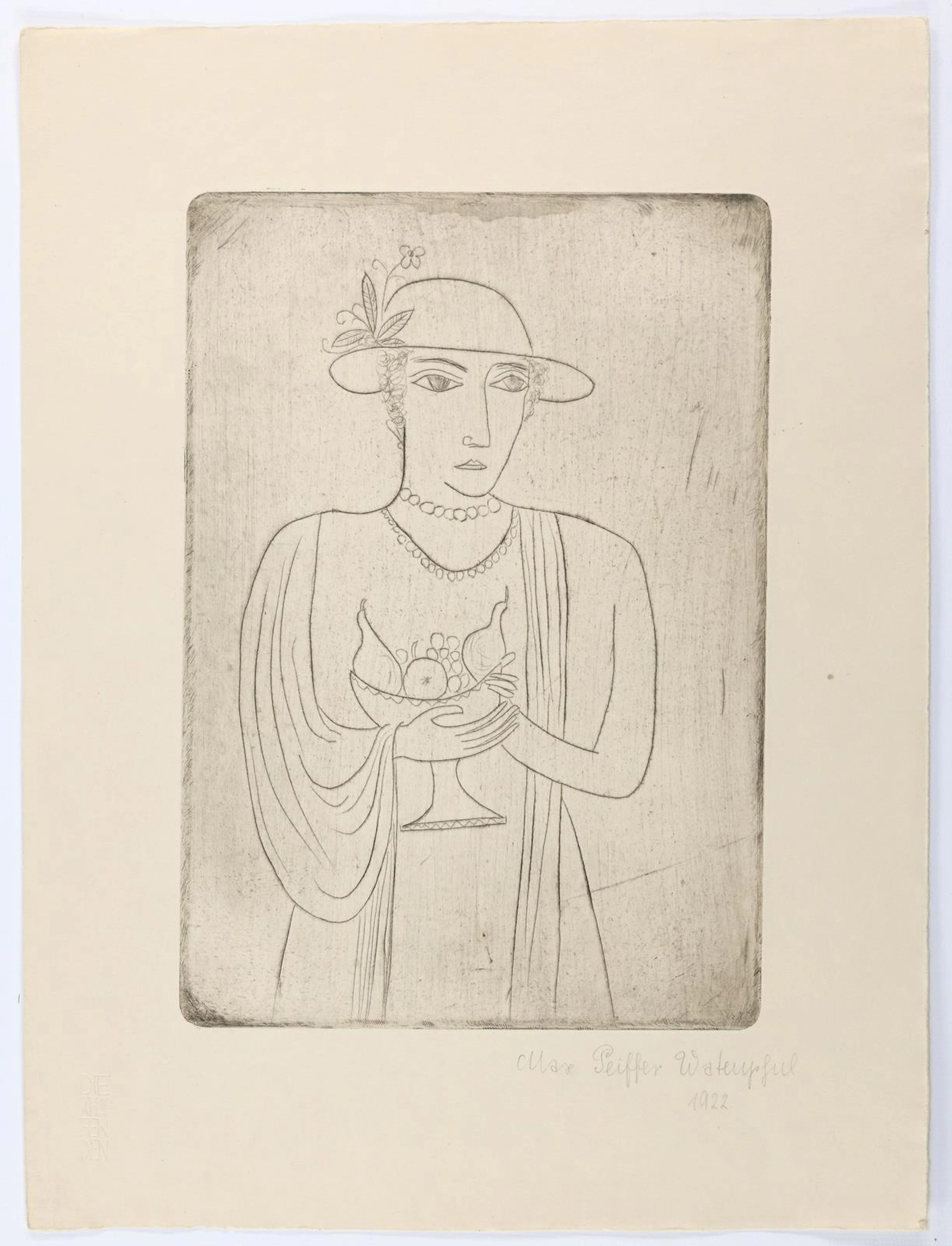 Peiffer-Watenphul, Max (1896 Weferlingen - Rom 1976). Frau mit Fruchtschale.