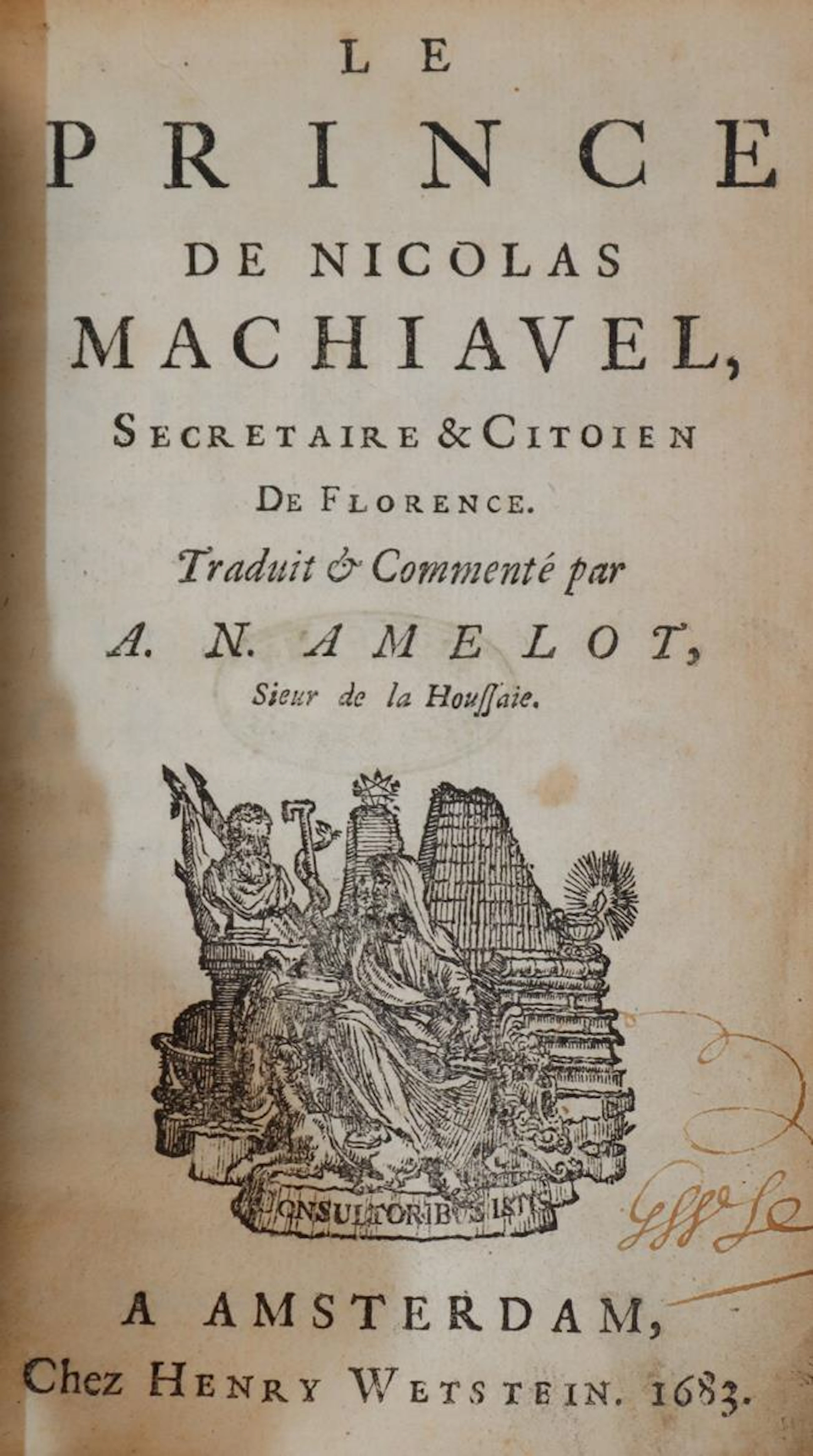 Machiavelli,N. Le prince. Traduit & commente par A. N. Amelot