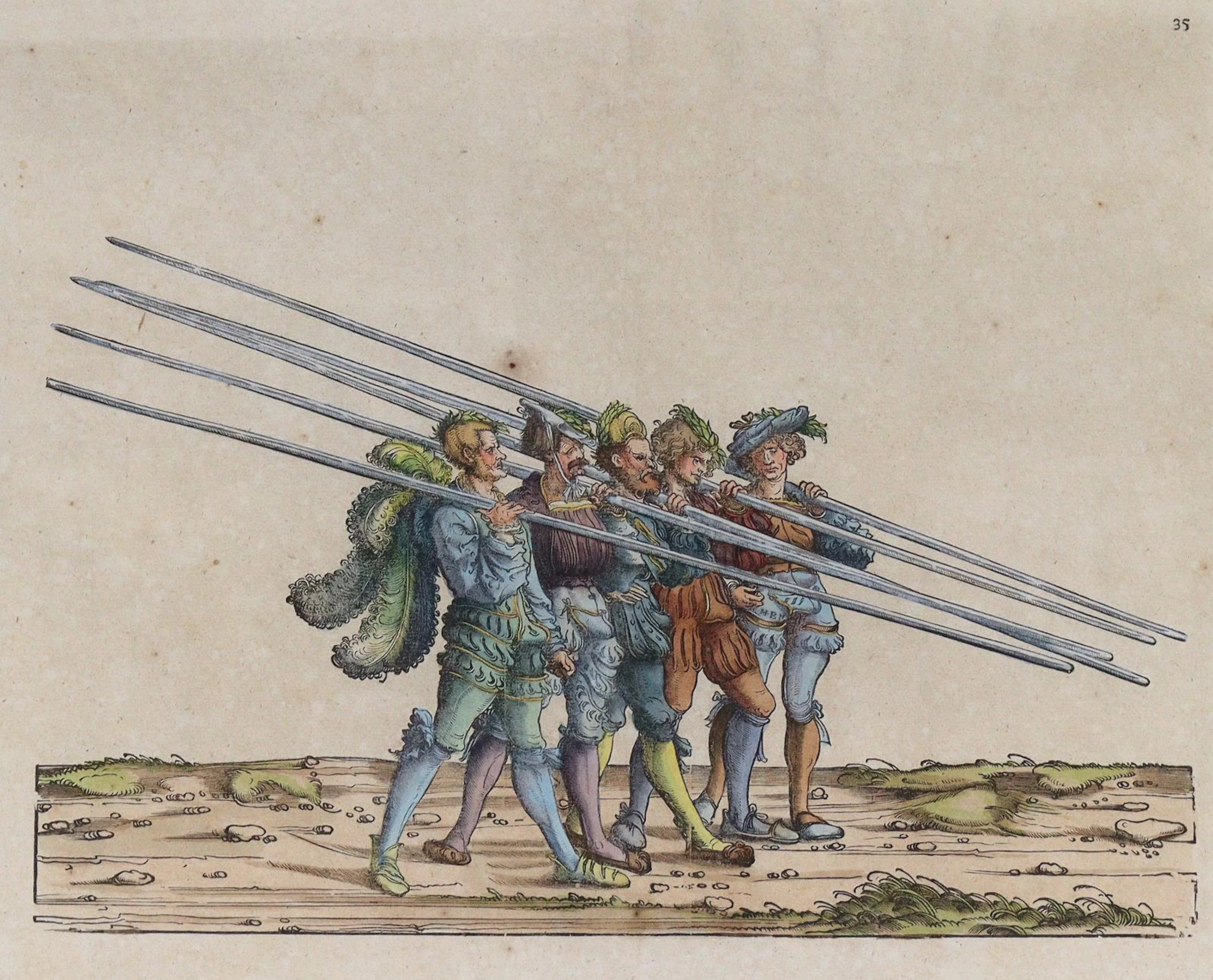 Burgmair, Hans (1473 Augsburg 1531) zugeschr. Fünf Landsknechte mit