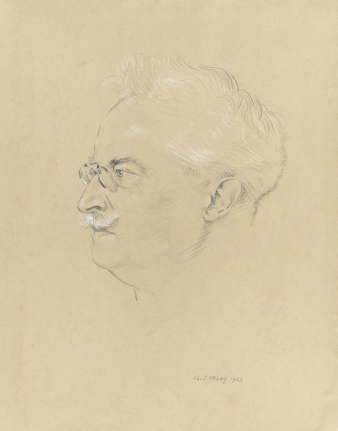 Merz, Karl (1890 Unterbaldingen - Donaueschingen 1970). Kopf eines